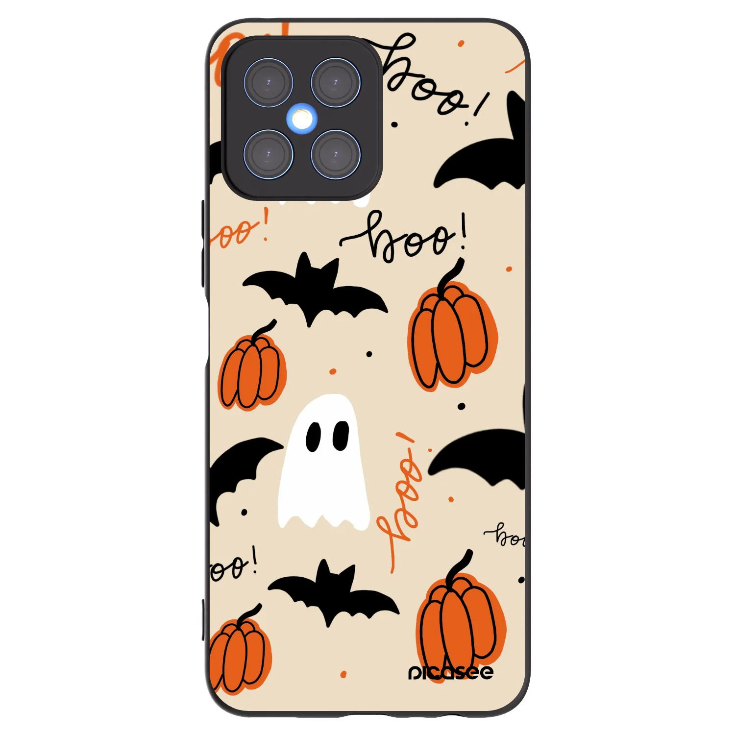 Picasee silikonowe czarne etui na Honor X8 4G - Halloween 26