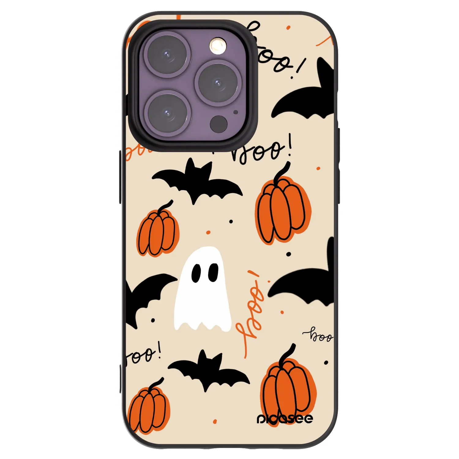 Picasee silikonowe czarne etui na Apple iPhone 14 Pro - Halloween 26