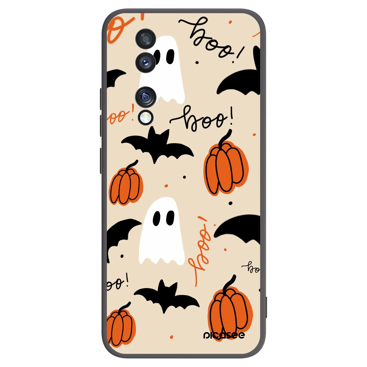 Picasee silikonowe czarne etui na Honor 70 - Halloween 26