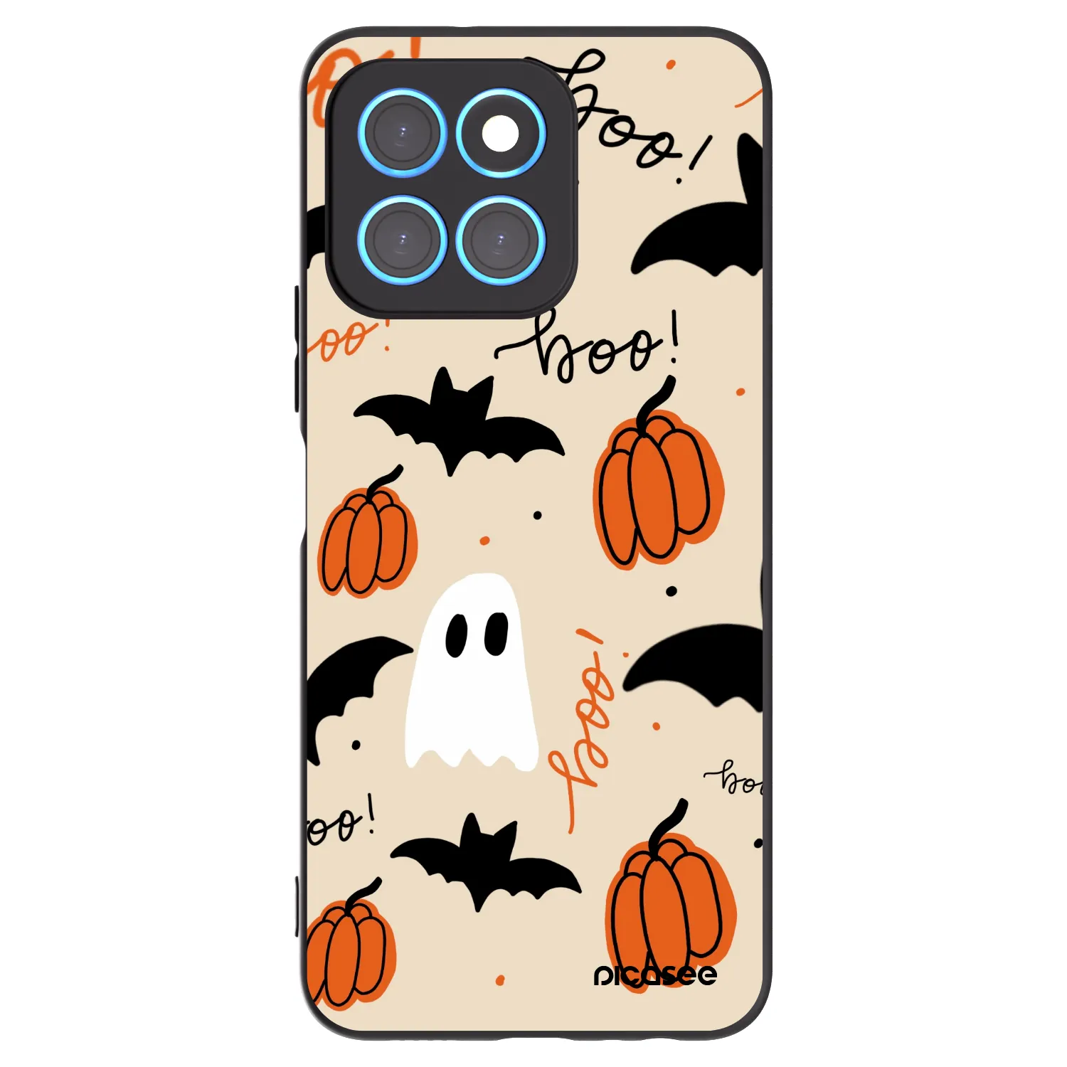 Picasee silikonowe czarne etui na Honor X8 5G - Halloween 26
