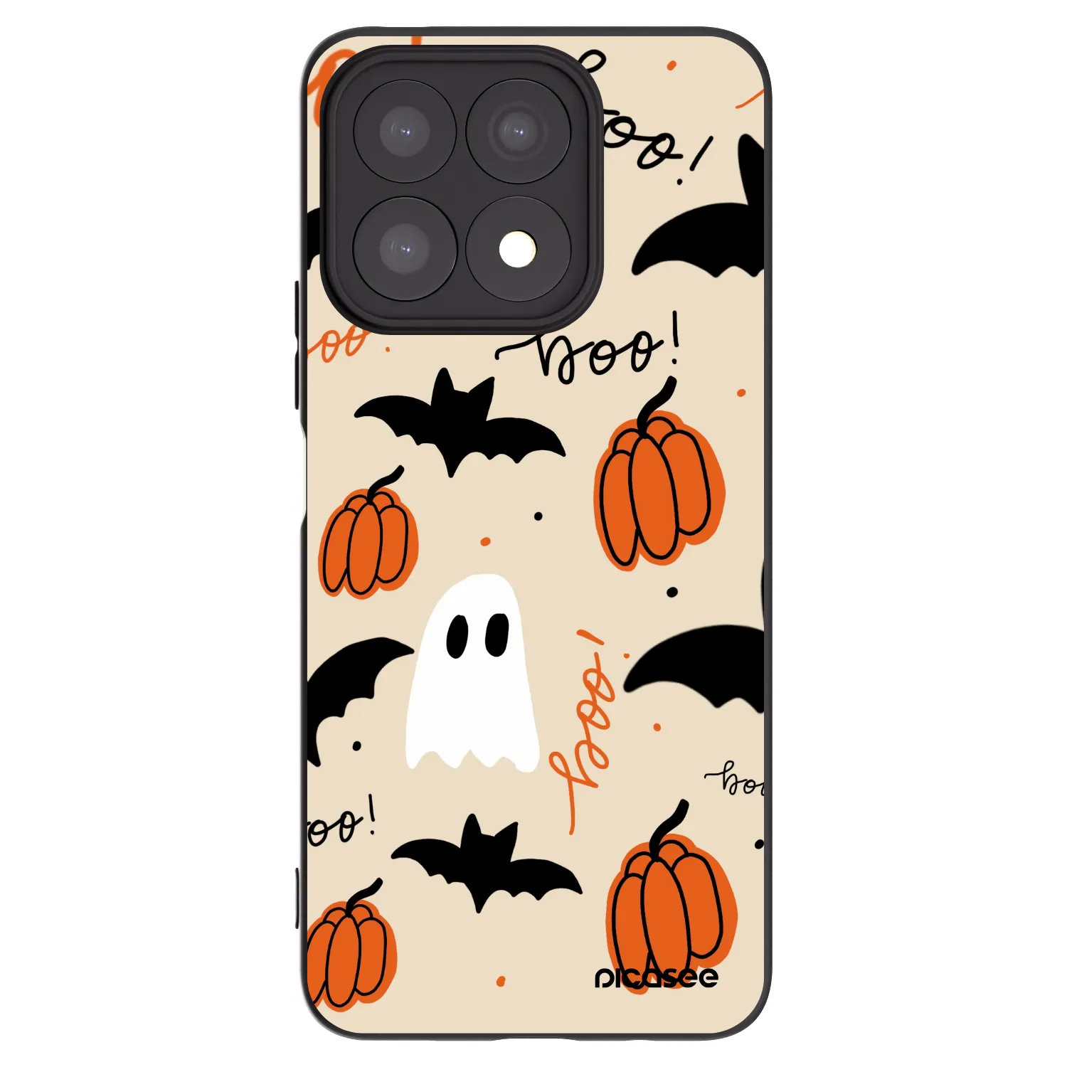 Picasee silikonowe czarne etui na Honor X8a - Halloween 26