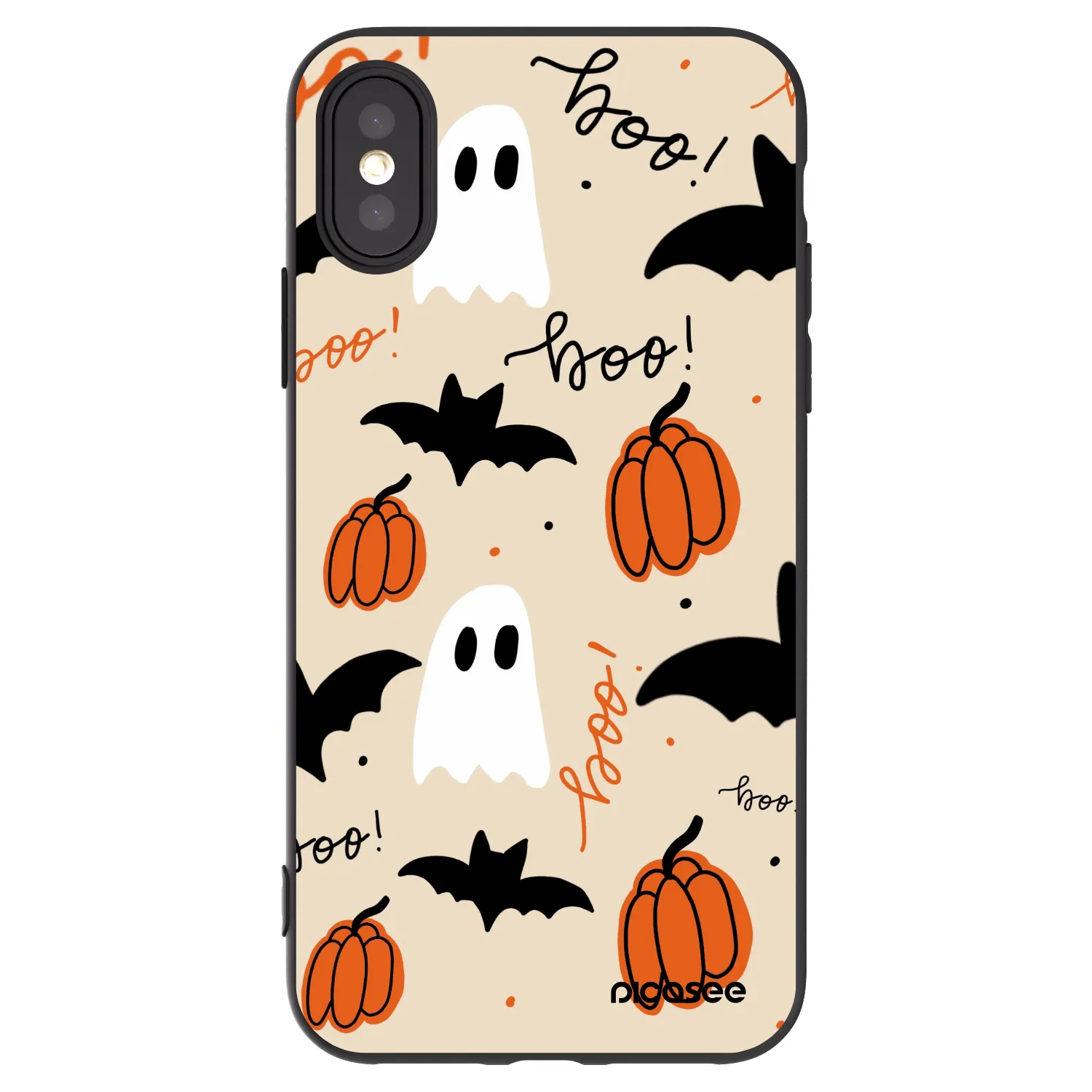 Picasee silikonowe czarne etui na Apple iPhone X/XS - Halloween 26