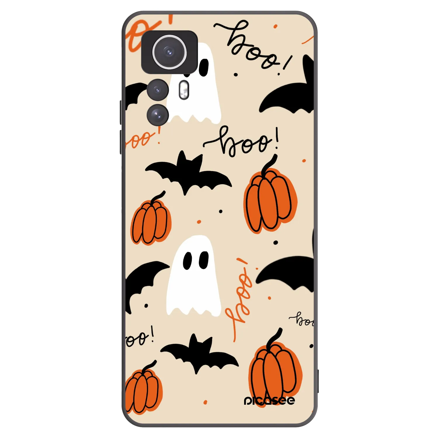 Picasee silikonowe czarne etui na Xiaomi Redmi Note 12S - Halloween 26