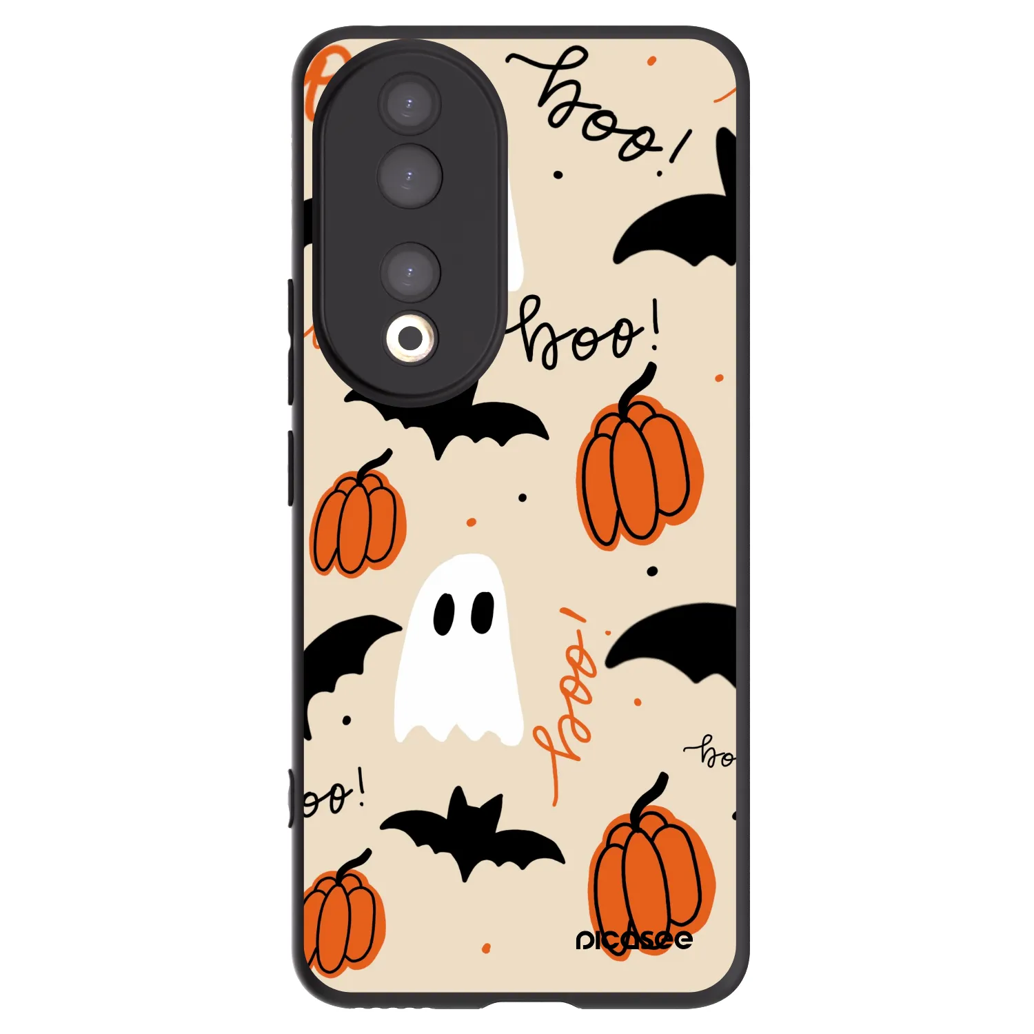 Picasee silikonowe czarne etui na Honor 90 5G - Halloween 26