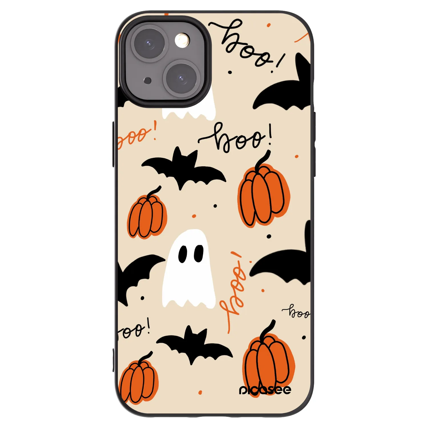Picasee silikonowe czarne etui na Apple iPhone 15 Plus - Halloween 26