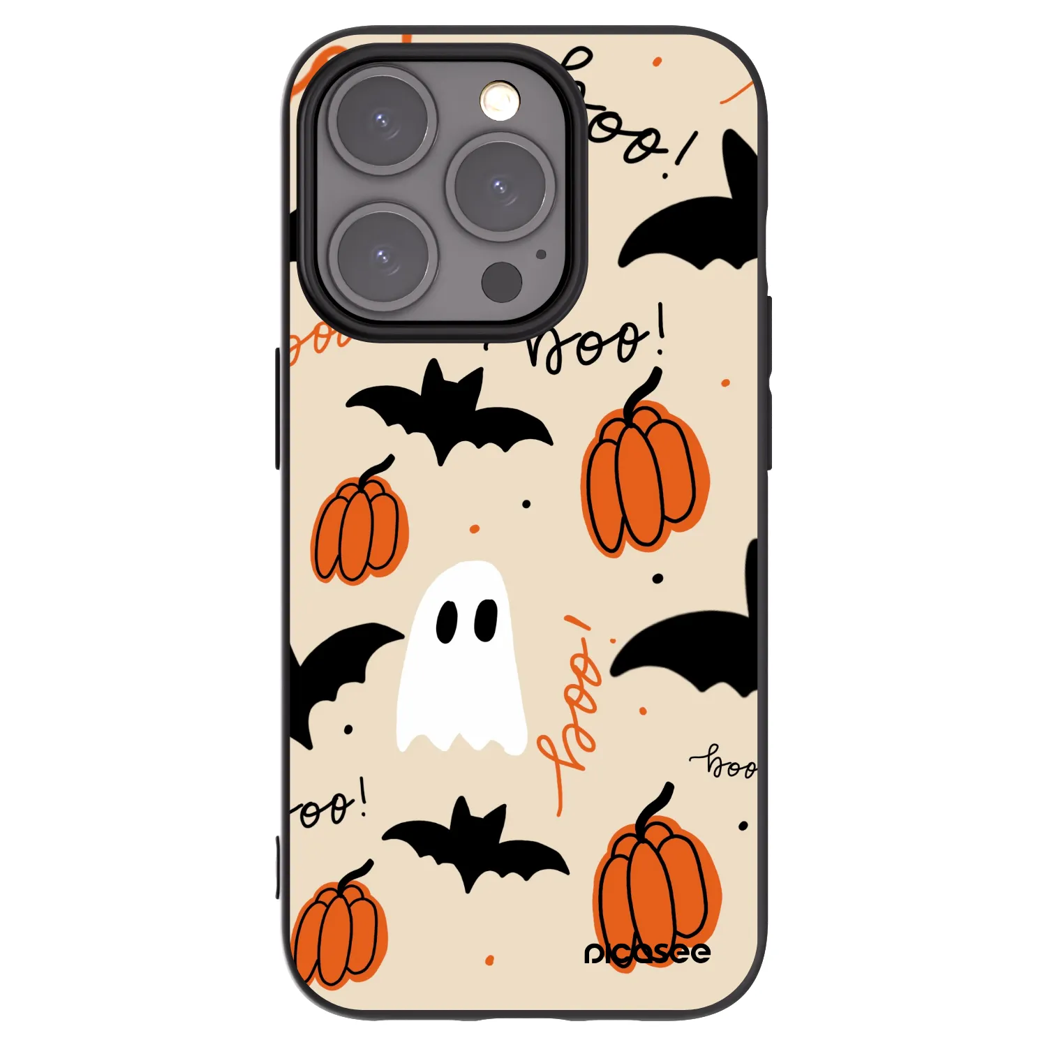 Picasee silikonowe czarne etui na Apple iPhone 15 Pro - Halloween 26