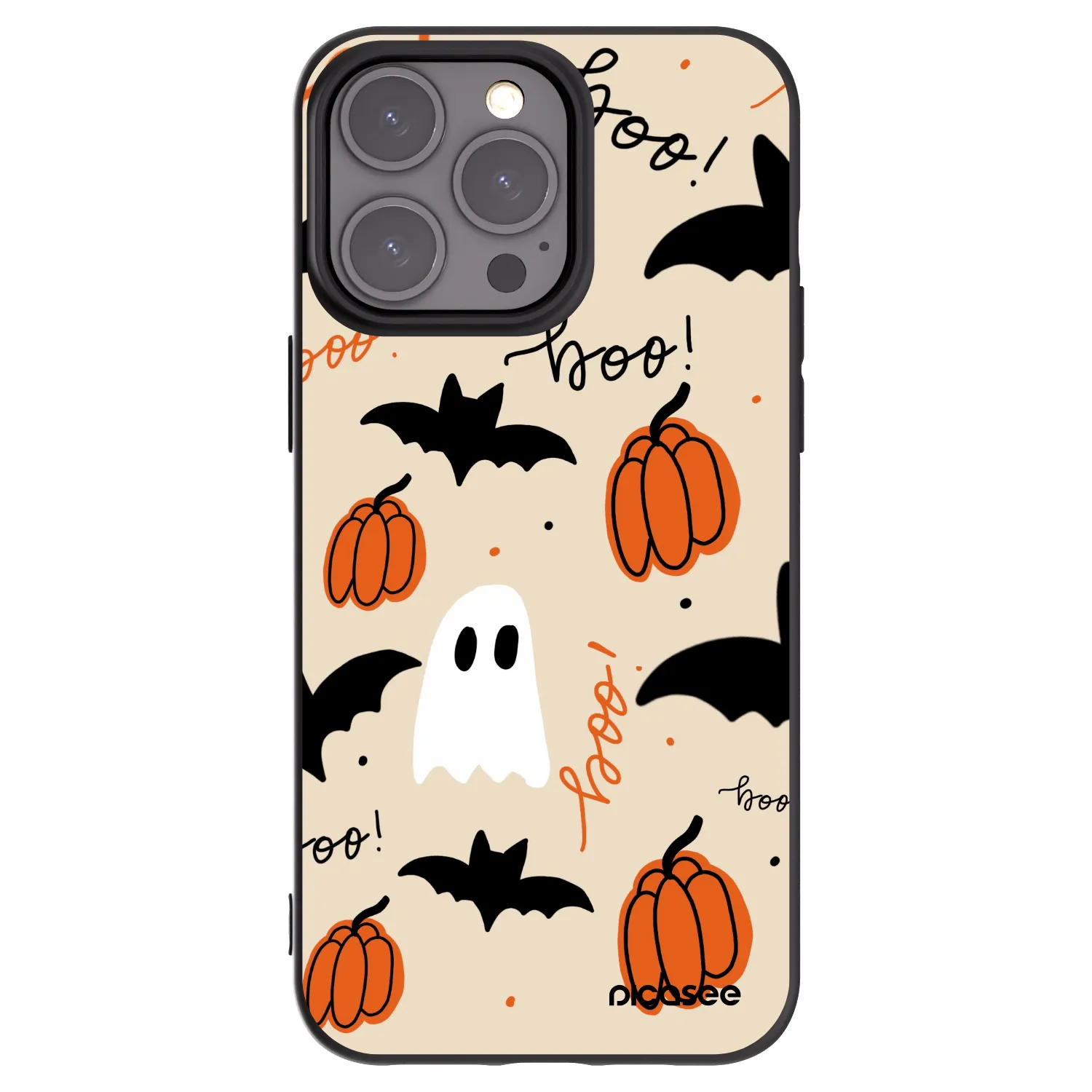 Picasee silikonowe czarne etui na Apple iPhone 15 Pro Max - Halloween 26