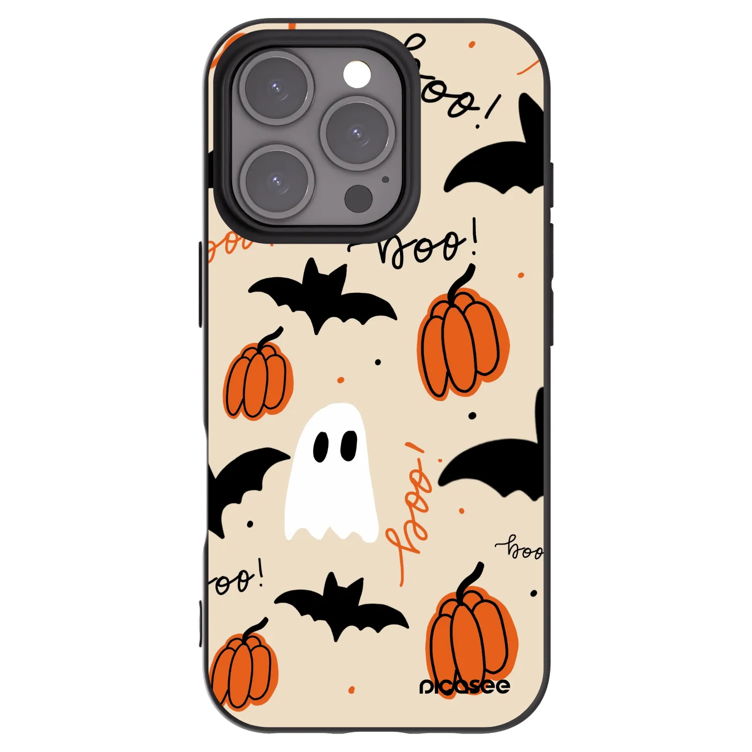 Picasee silikonowe czarne etui na Apple iPhone 16 Pro - Halloween 26