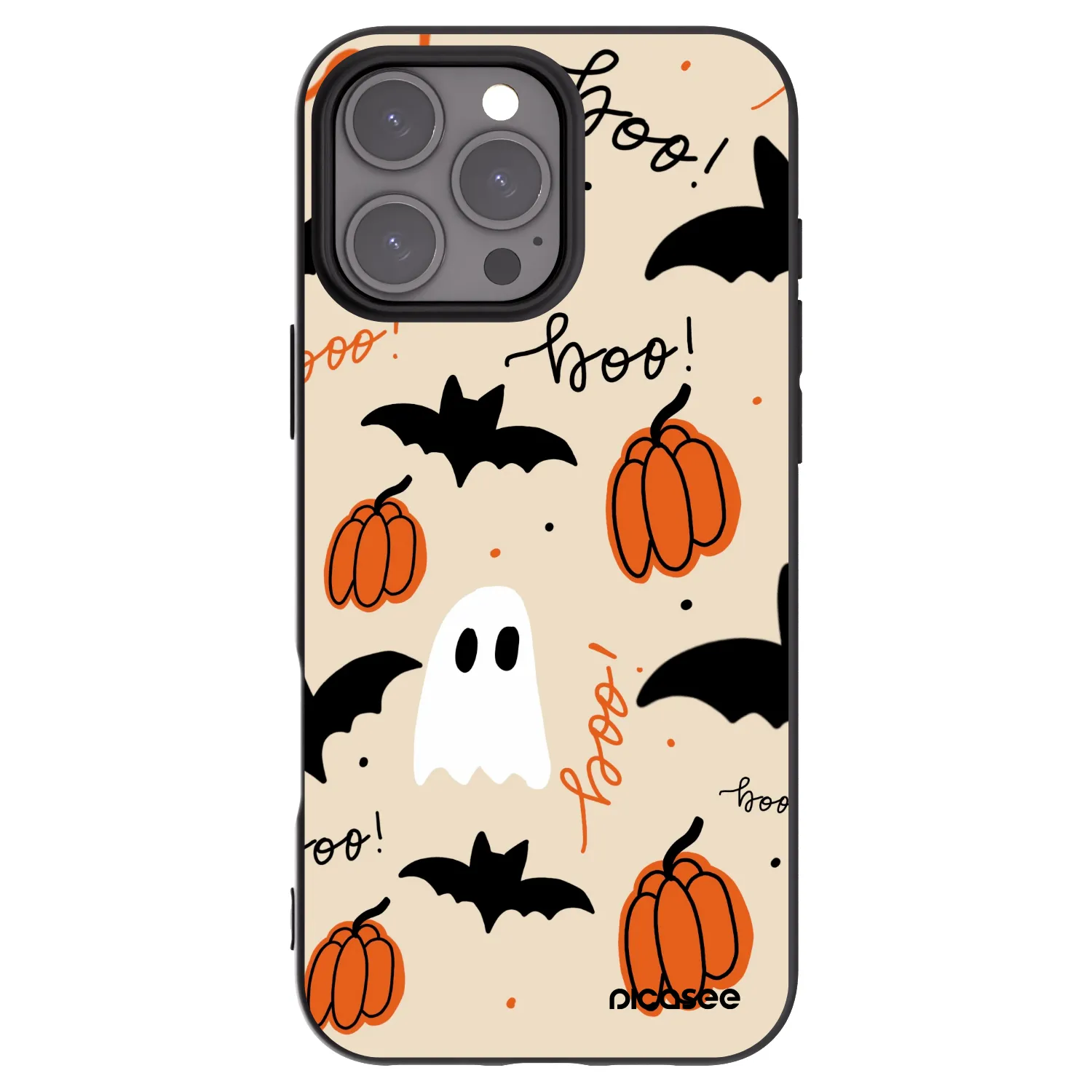 Picasee silikonowe czarne etui na Apple iPhone 16 Pro Max - Halloween 26