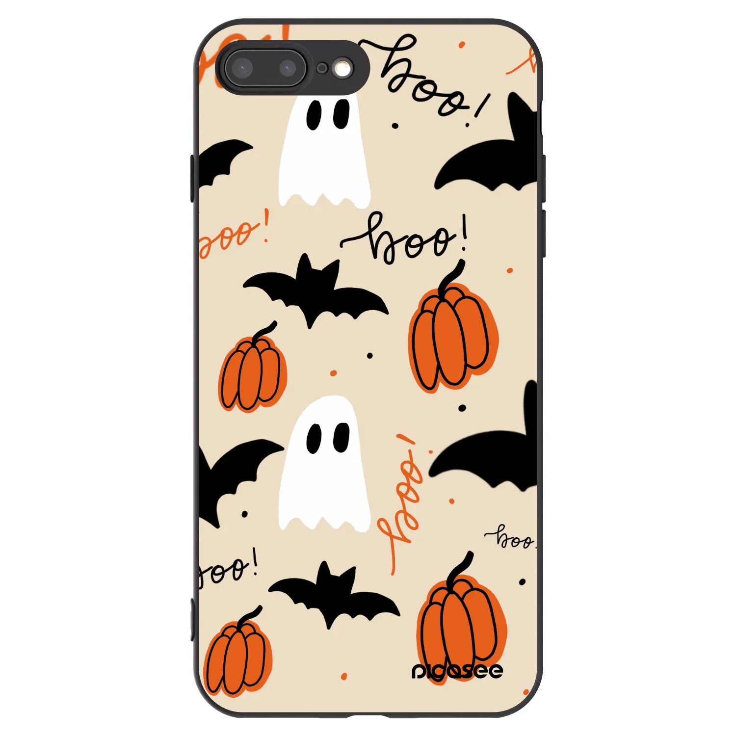 Picasee silikonowe czarne etui na Apple iPhone 7 Plus - Halloween 26