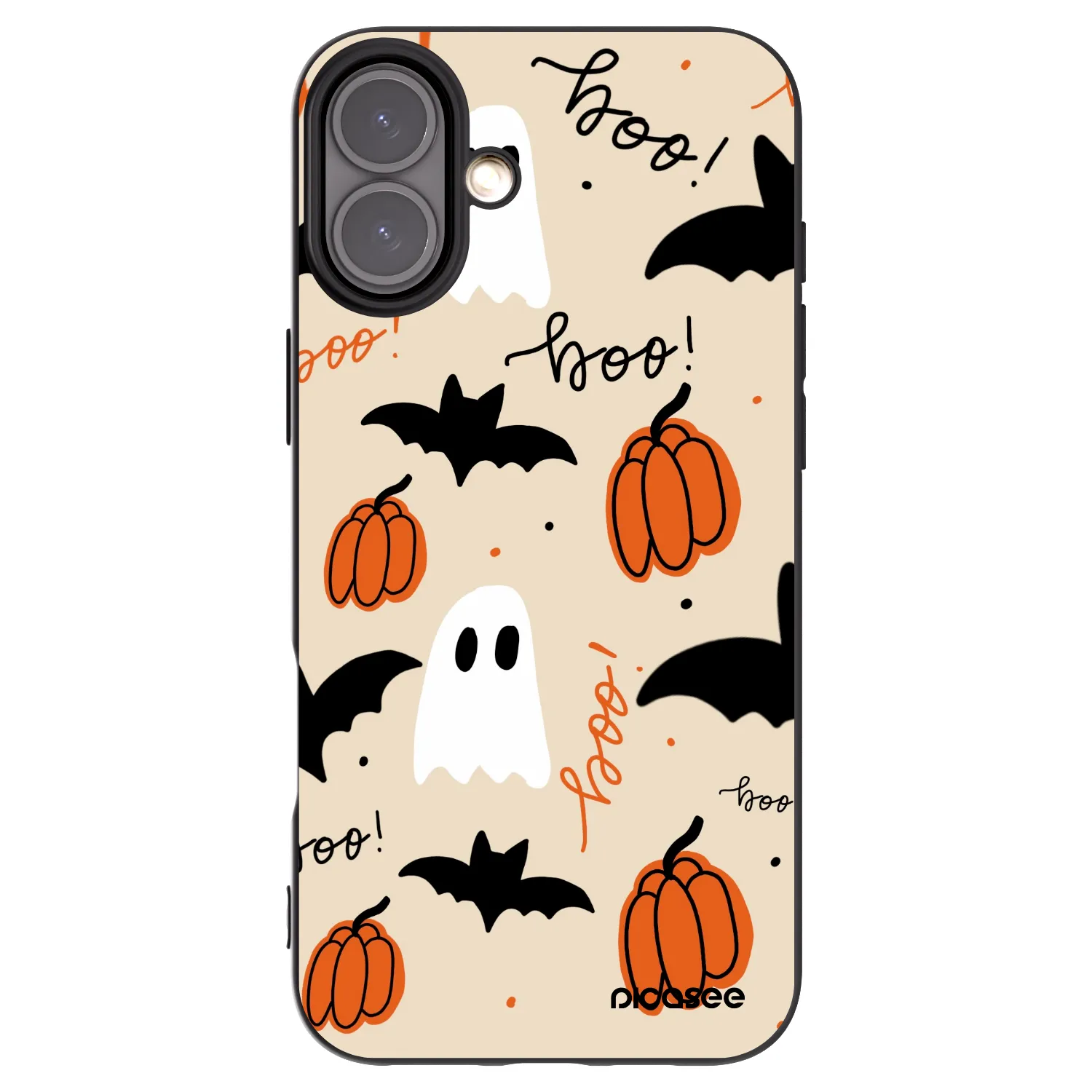 Picasee silikonowe czarne etui na Apple iPhone 16 Plus - Halloween 26