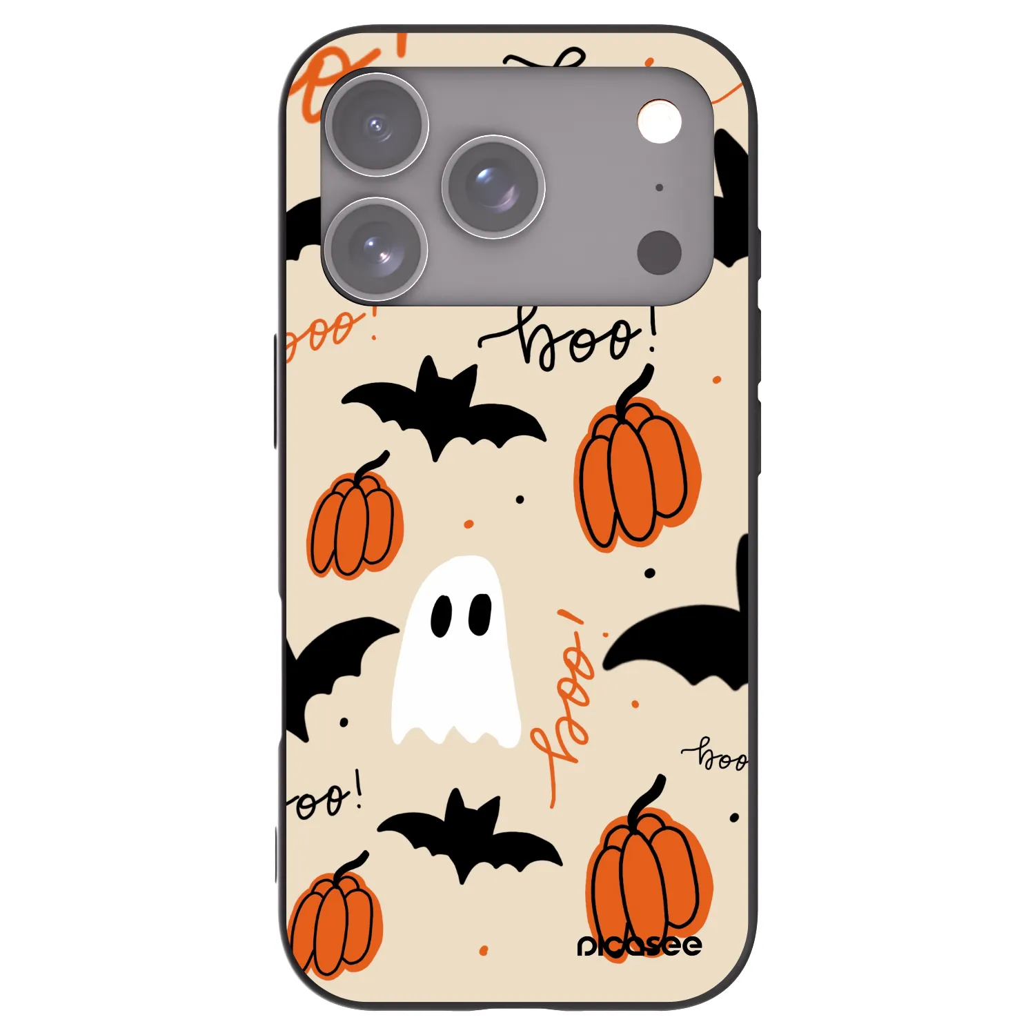 Picasee silikonowe czarne etui na Apple iPhone 17 Pro - Halloween 26
