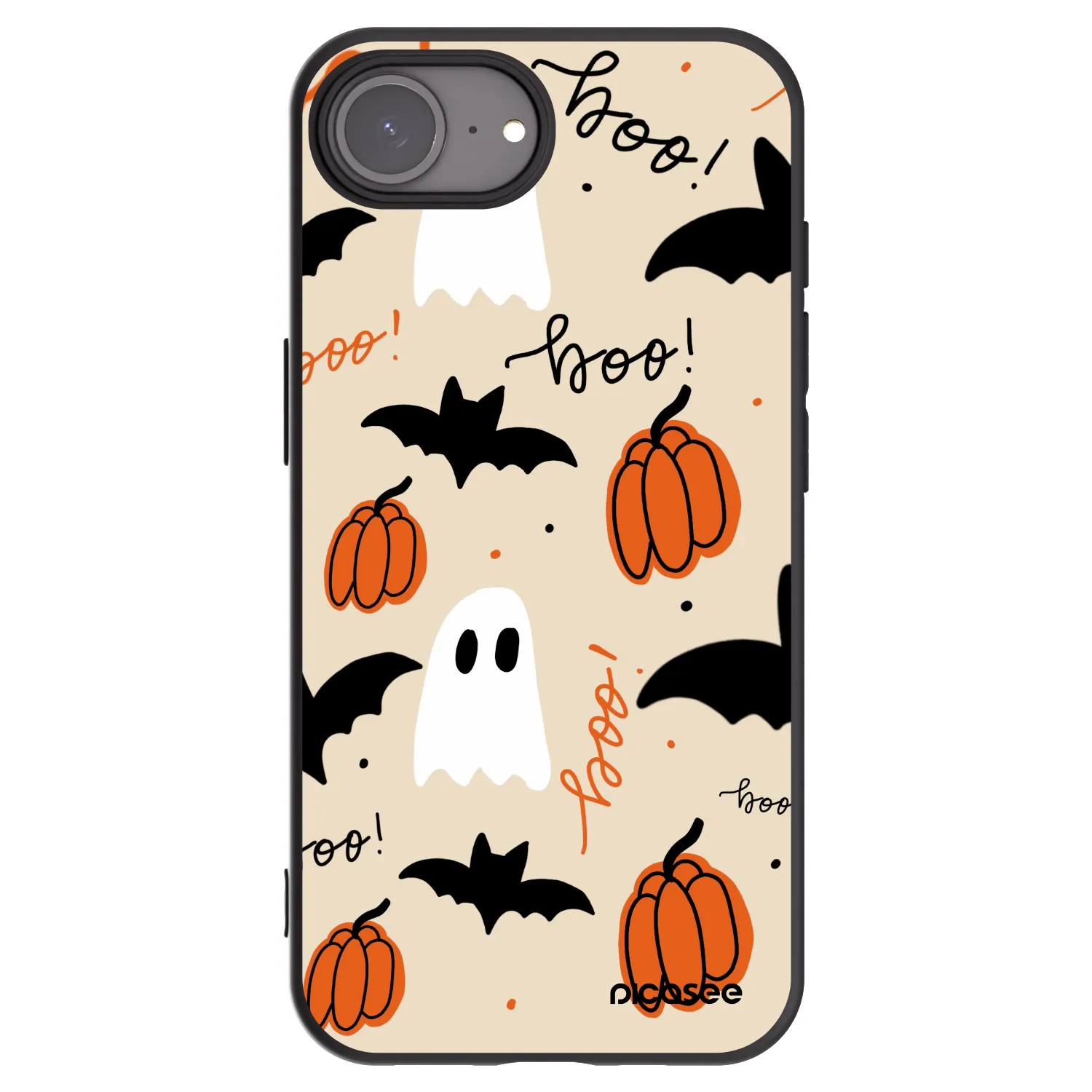 Picasee silikonowe czarne etui na Apple iPhone 17e - Halloween 26