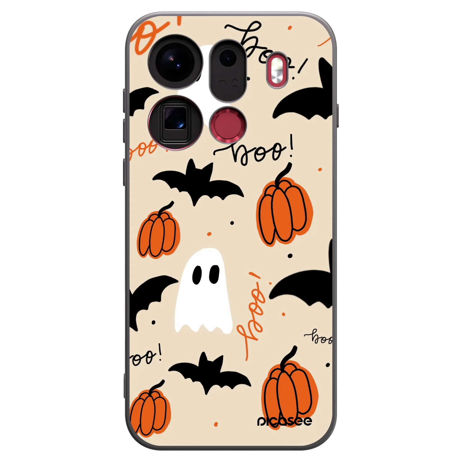Picasee silikonowe czarne etui na OPPO Find X9 Pro - Halloween 26