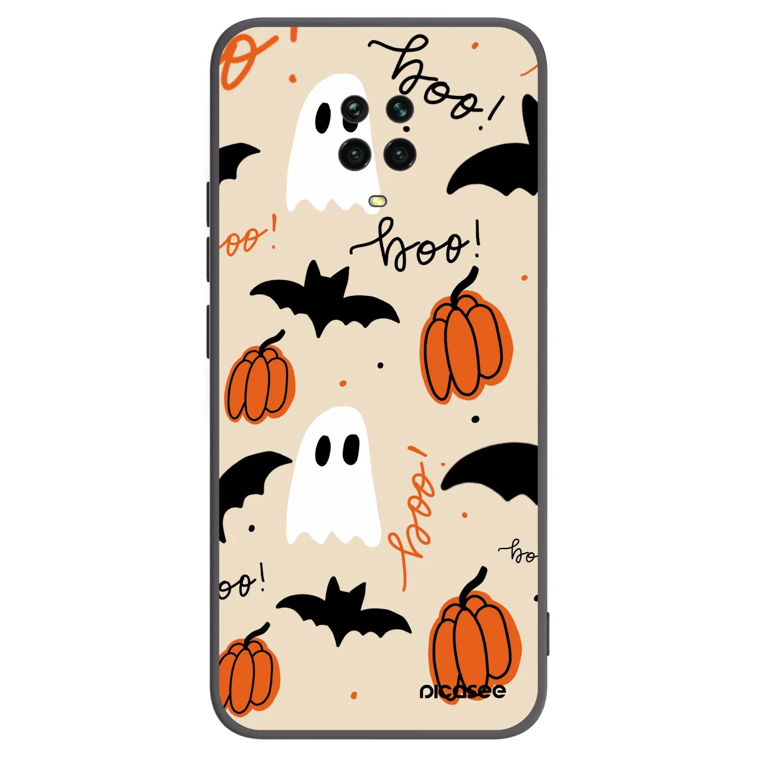 Picasee silikonowe czarne etui na Xiaomi Redmi Note 9S - Halloween 26
