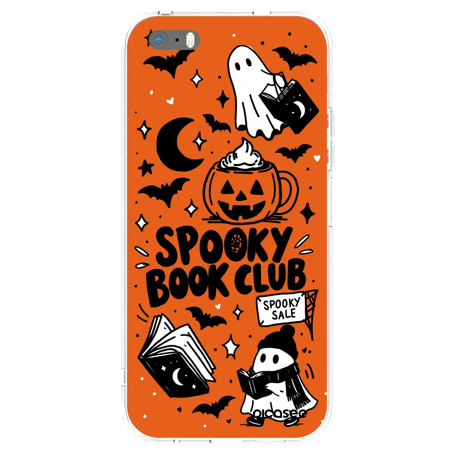 Picasee silikonowe przeźroczyste etui na Apple iPhone 5/5S/SE - Spooky book club