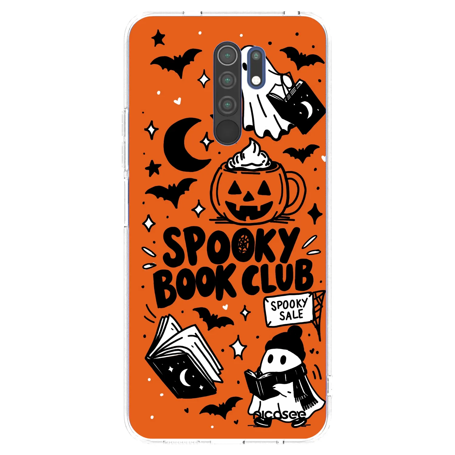 Picasee silikonowe przeźroczyste etui na Xiaomi Redmi 9 - Spooky book club