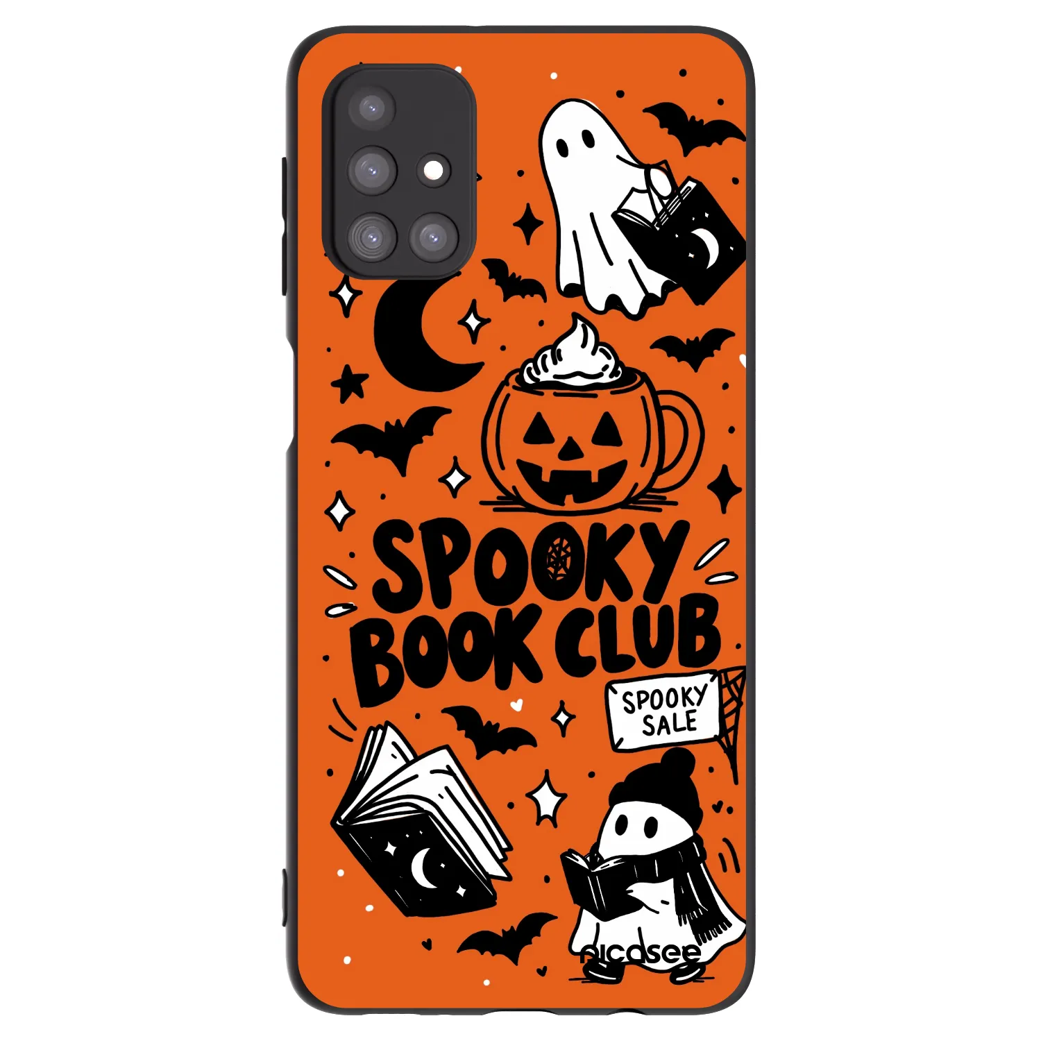 Picasee silikonowe czarne etui na Samsung Galaxy M31s - Spooky book club