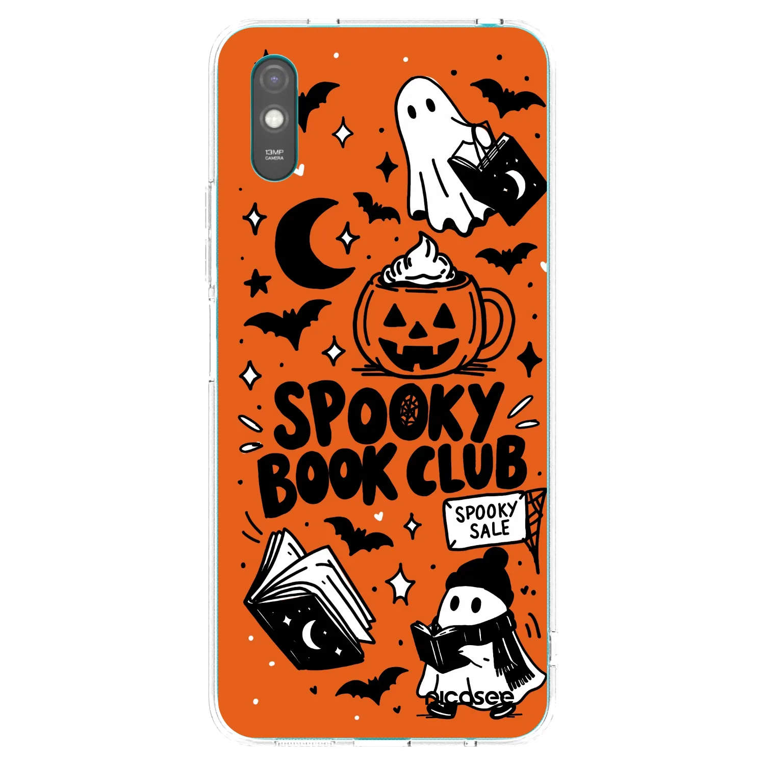 Picasee silikonowe przeźroczyste etui na Xiaomi Redmi 9A - Spooky book club
