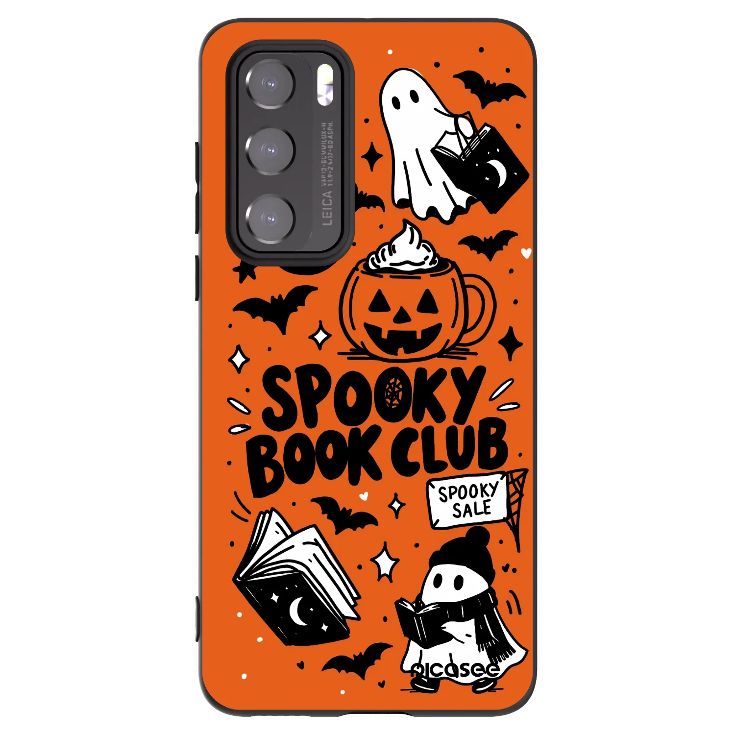 Picasee silikonowe czarne etui na Huawei P40 - Spooky book club