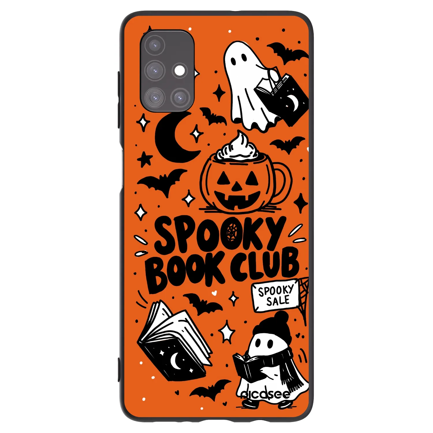 Picasee silikonowe czarne etui na Samsung Galaxy M51 M515F - Spooky book club