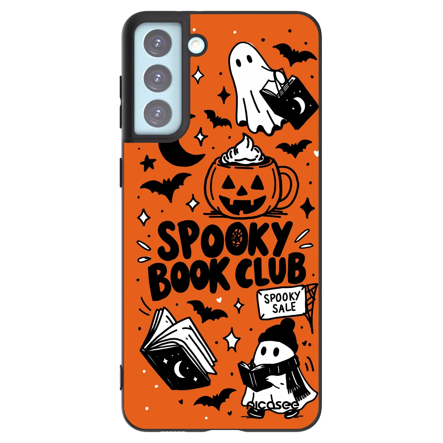 Picasee silikonowe czarne etui na Samsung Galaxy S21+ 5G G996F - Spooky book club