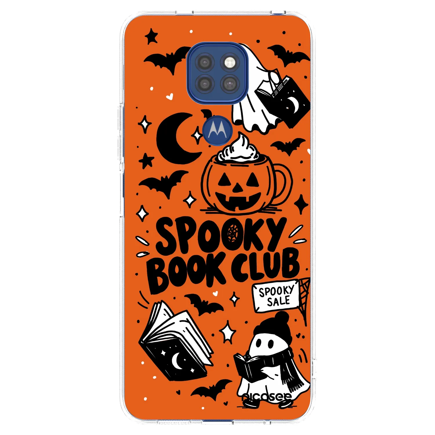 Picasee silikonowe przeźroczyste etui na Motorola Moto G9 Play - Spooky book club