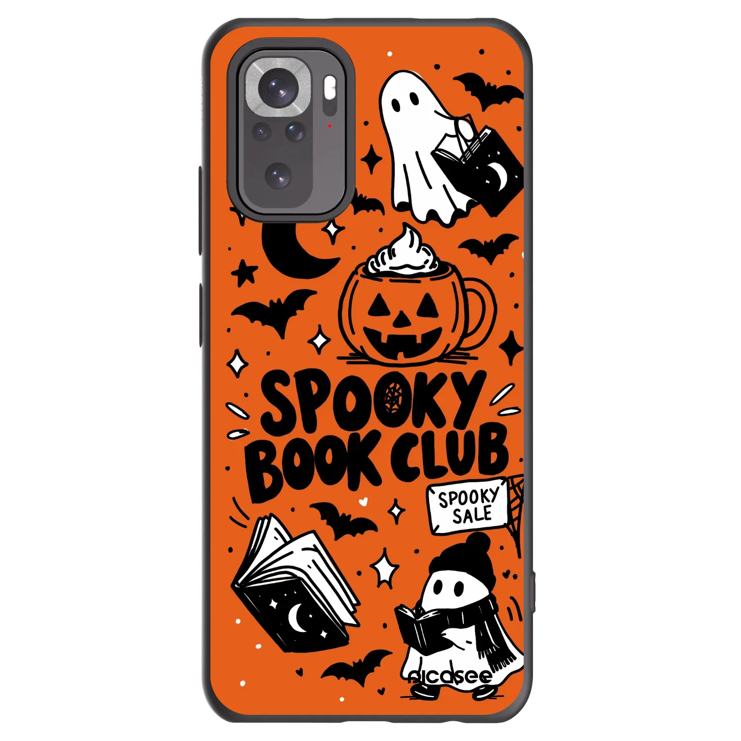 Picasee silikonowe czarne etui na Xiaomi Redmi Note 10 - Spooky book club