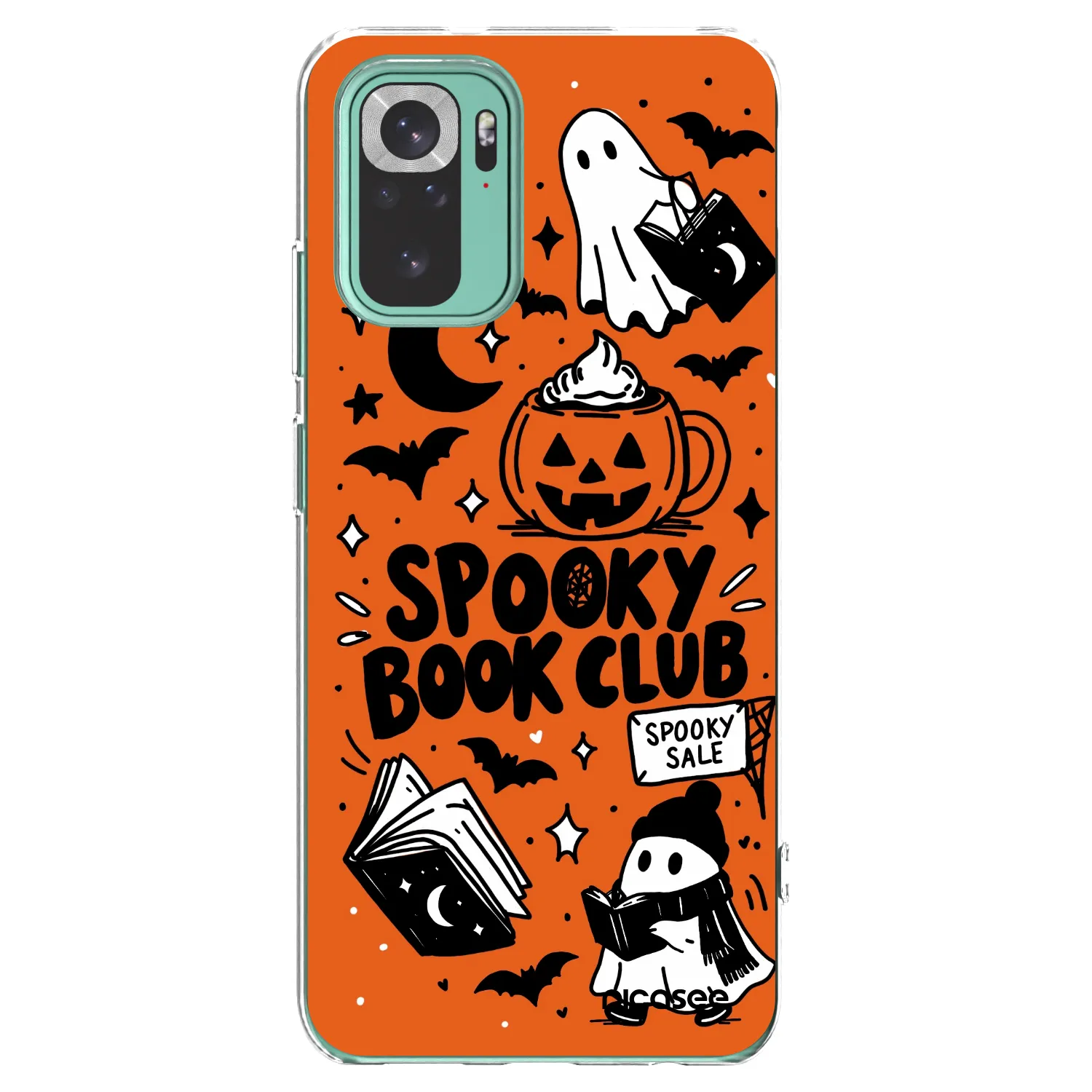 Picasee silikonowe przeźroczyste etui na Xiaomi Redmi Note 10 Pro - Spooky book club