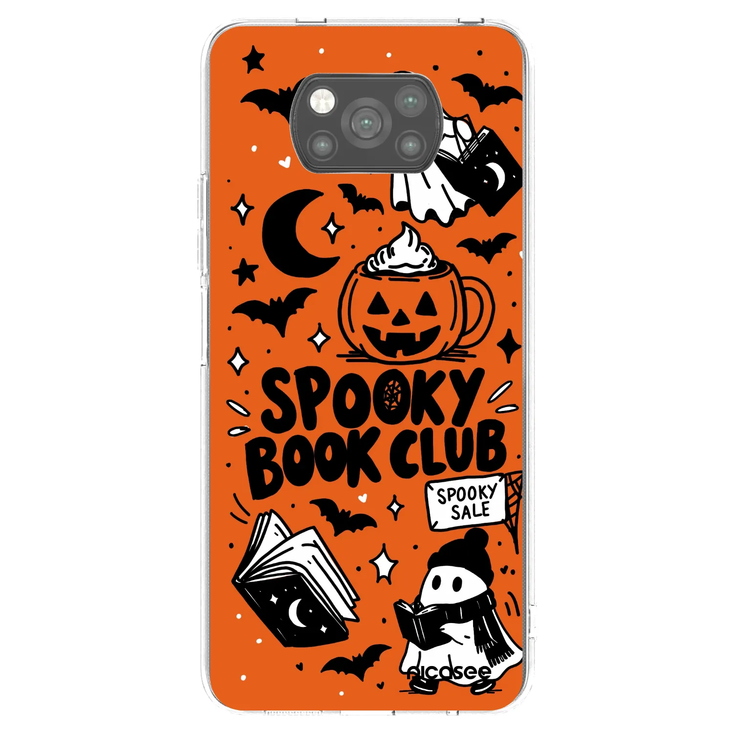 Picasee silikonowe czarne etui na Xiaomi Poco X3 Pro - Spooky book club