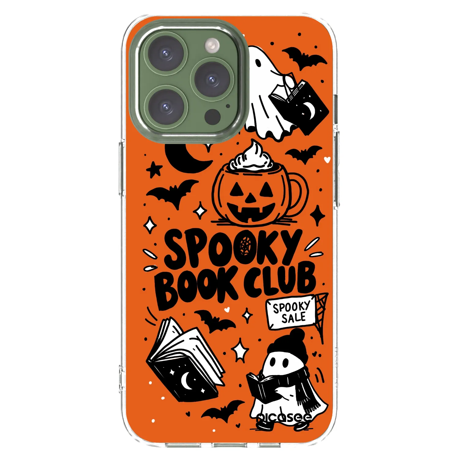 Picasee silikonowe przeźroczyste etui na Apple iPhone 13 Pro - Spooky book club