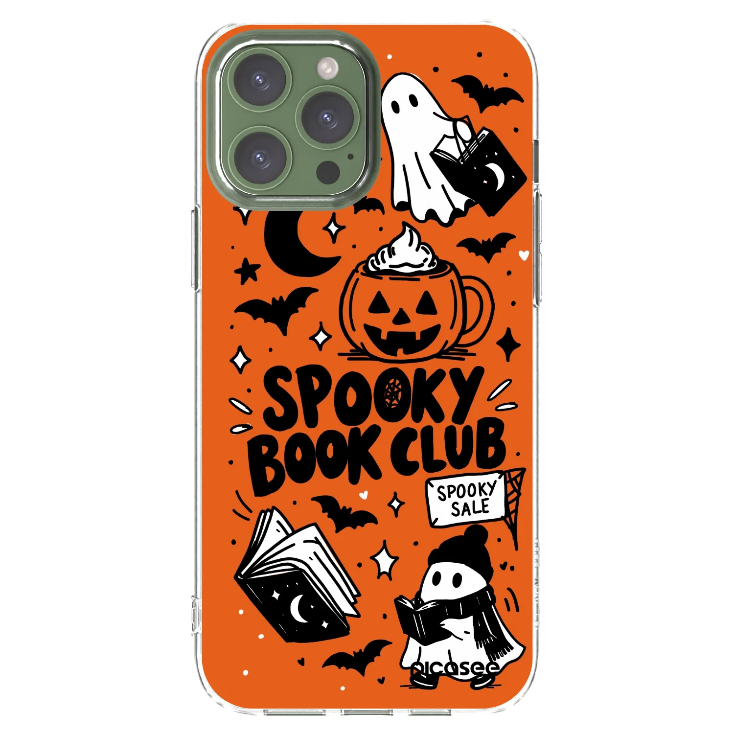 Picasee silikonowe przeźroczyste etui na Apple iPhone 13 Pro Max - Spooky book club