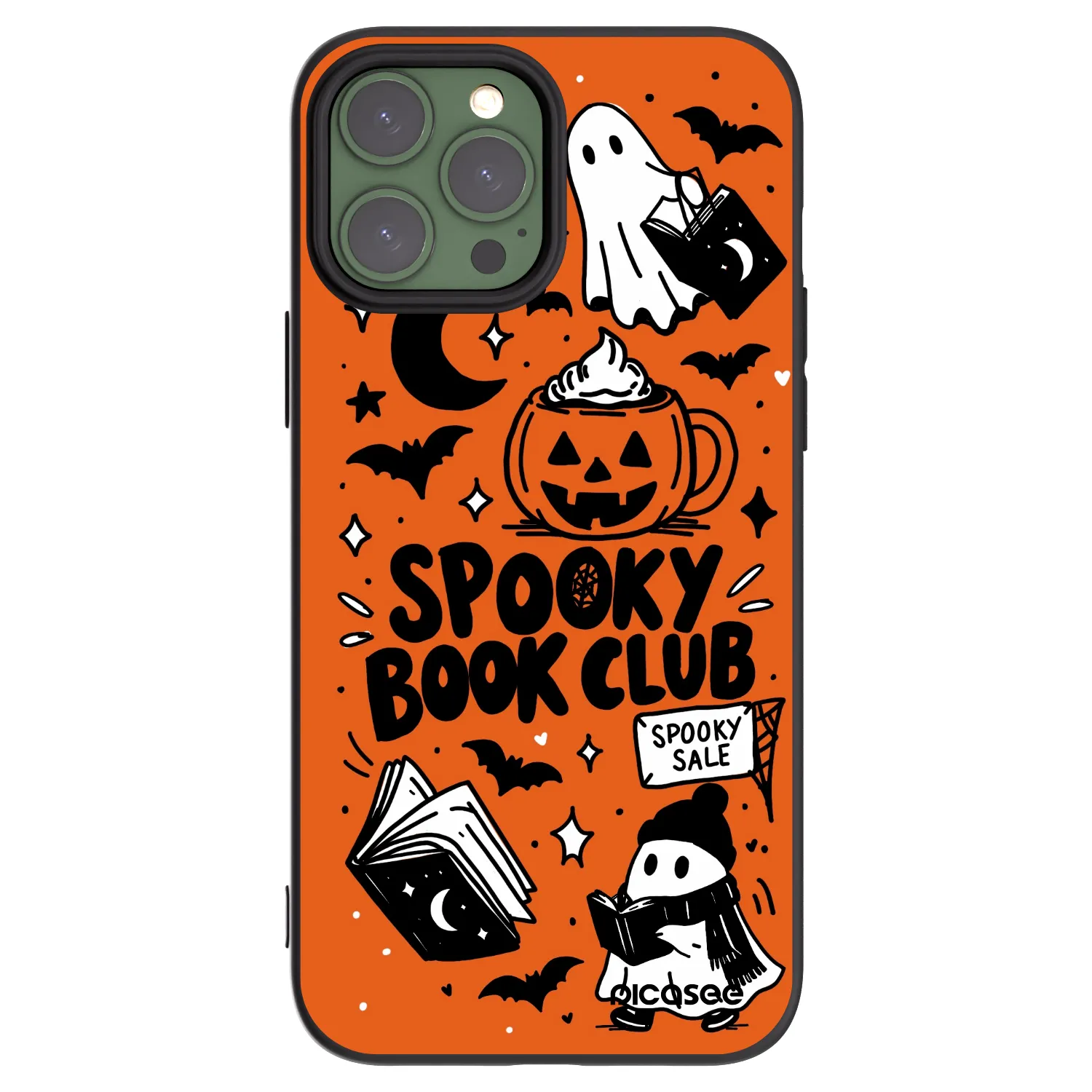 Picasee silikonowe czarne etui na Apple iPhone 13 Pro Max - Spooky book club