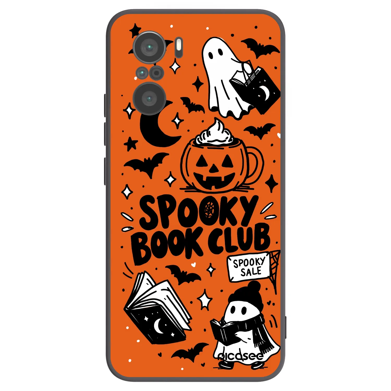 Picasee silikonowe czarne etui na Xiaomi Poco F3 - Spooky book club