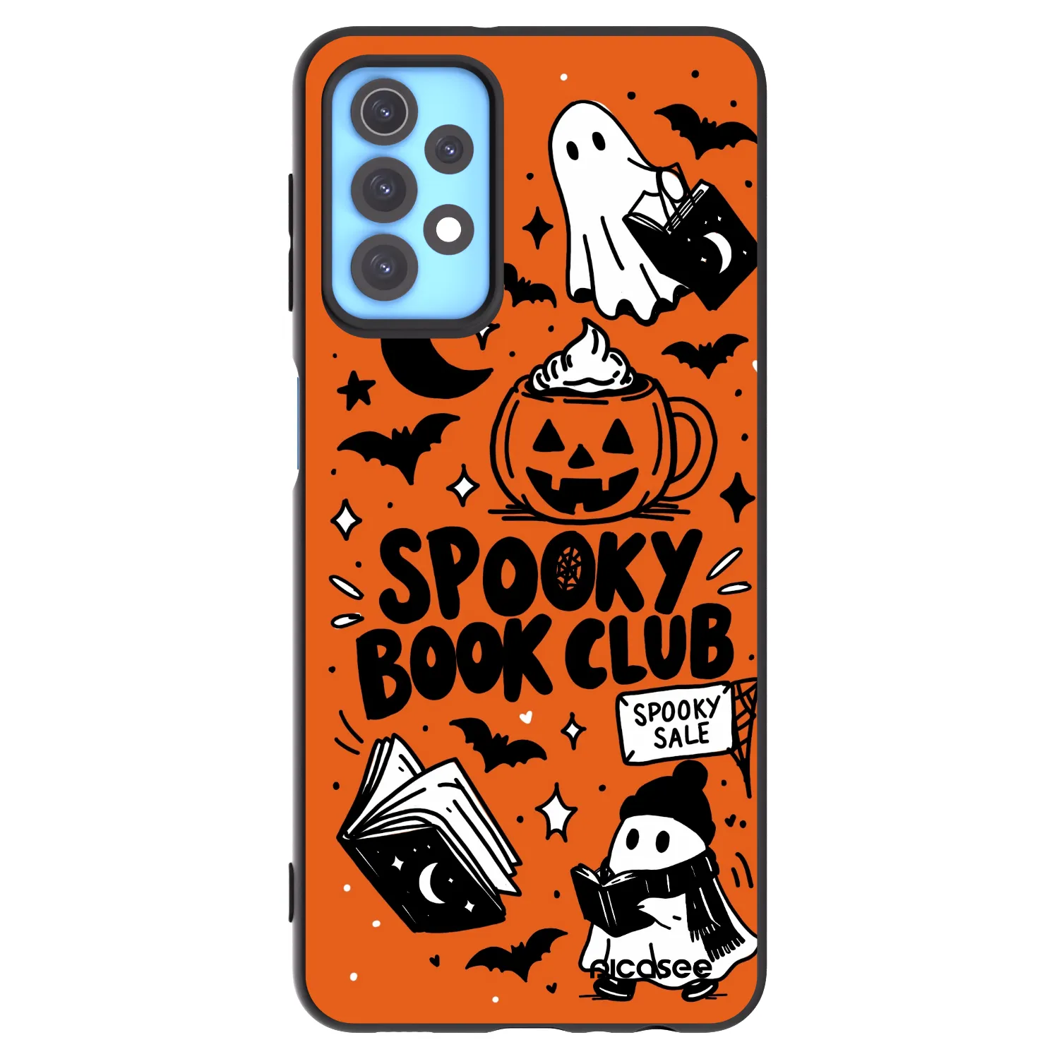 Picasee silikonowe czarne etui na Samsung Galaxy A32 4G SM-A325F - Spooky book club