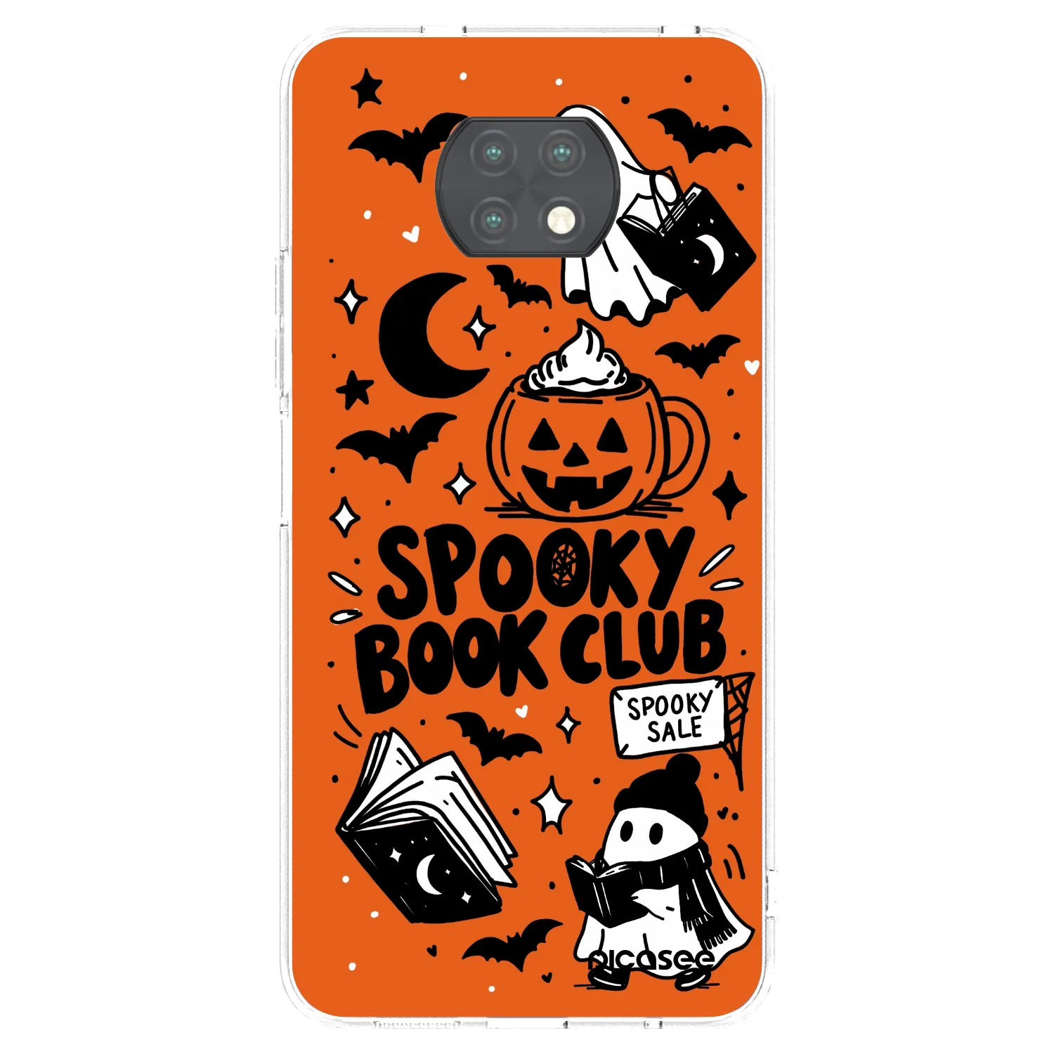 Picasee silikonowe przeźroczyste etui na Xiaomi Redmi Note 9T - Spooky book club