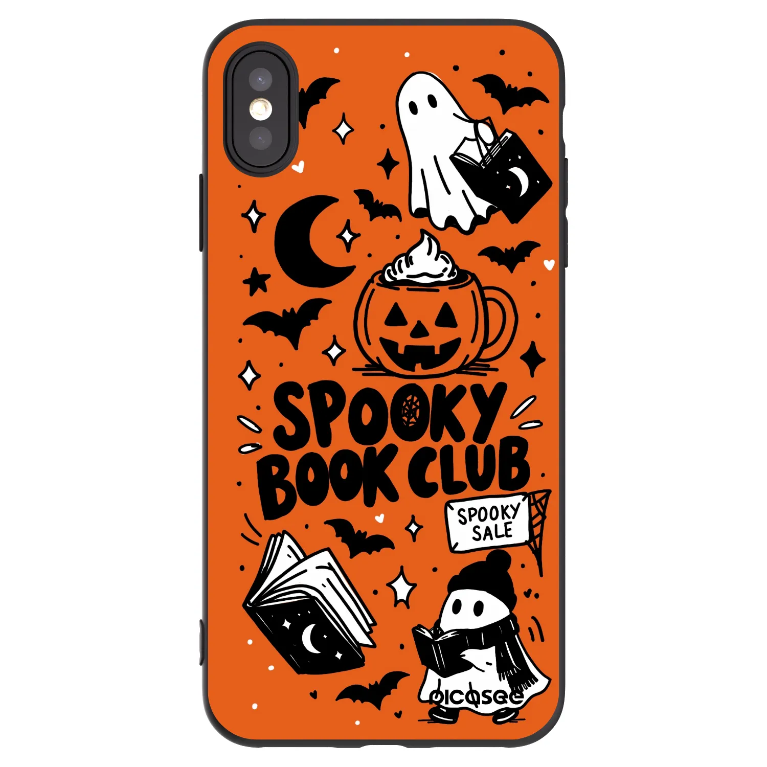 Picasee silikonowe czarne etui na Apple iPhone XS Max - Spooky book club