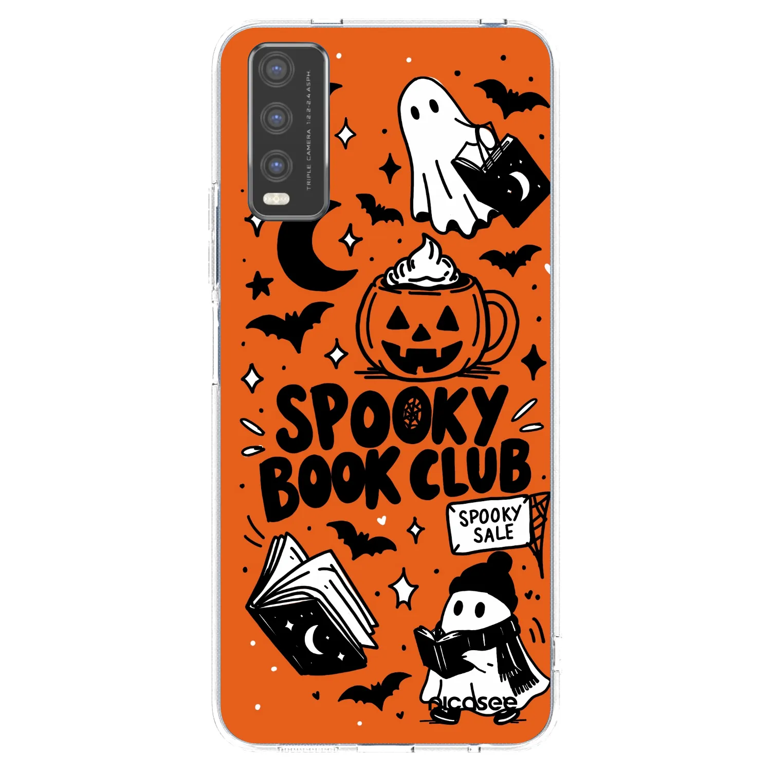 Picasee silikonowe przeźroczyste etui na Vivo Y20s - Spooky book club