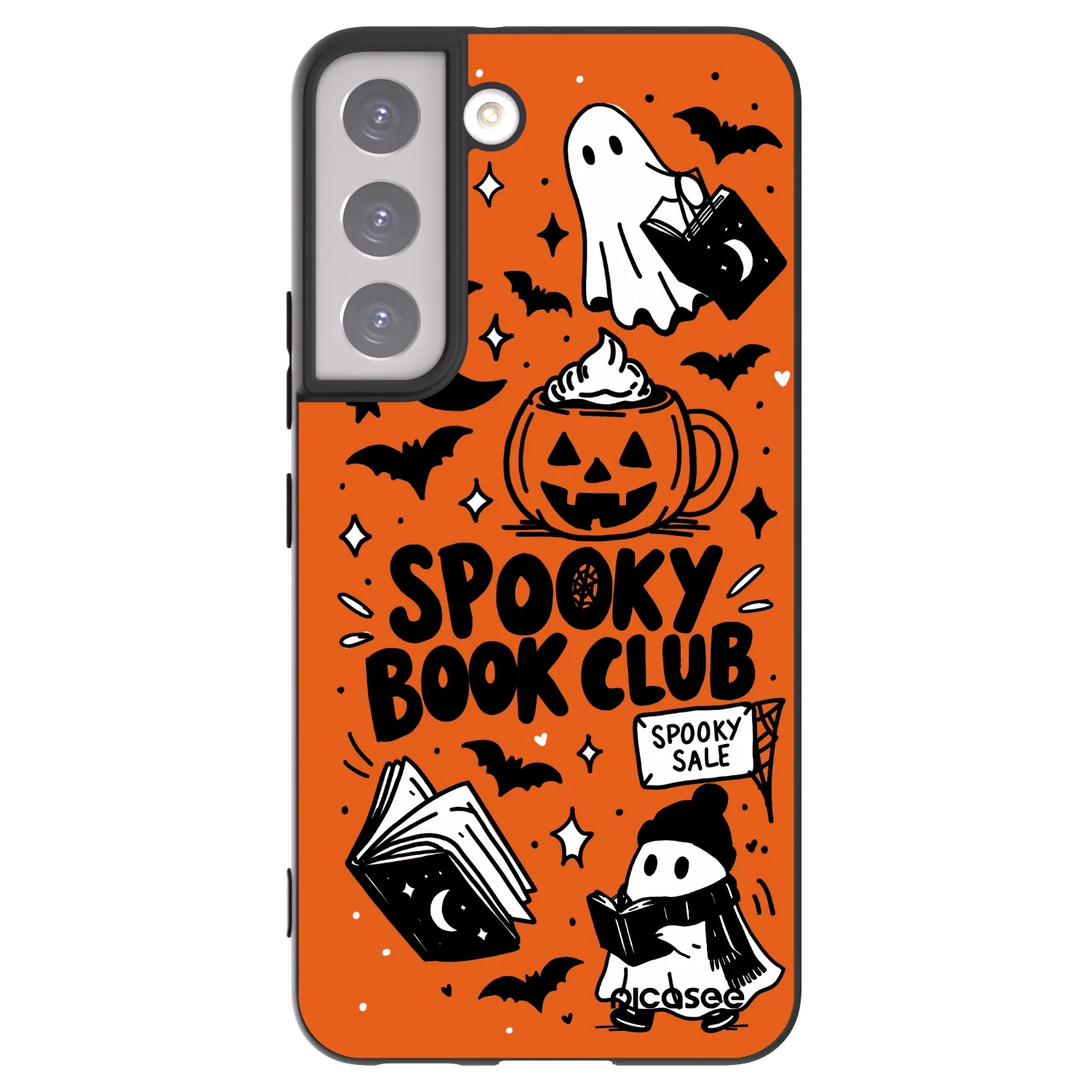 Picasee silikonowe czarne etui na Samsung Galaxy S22 5G - Spooky book club