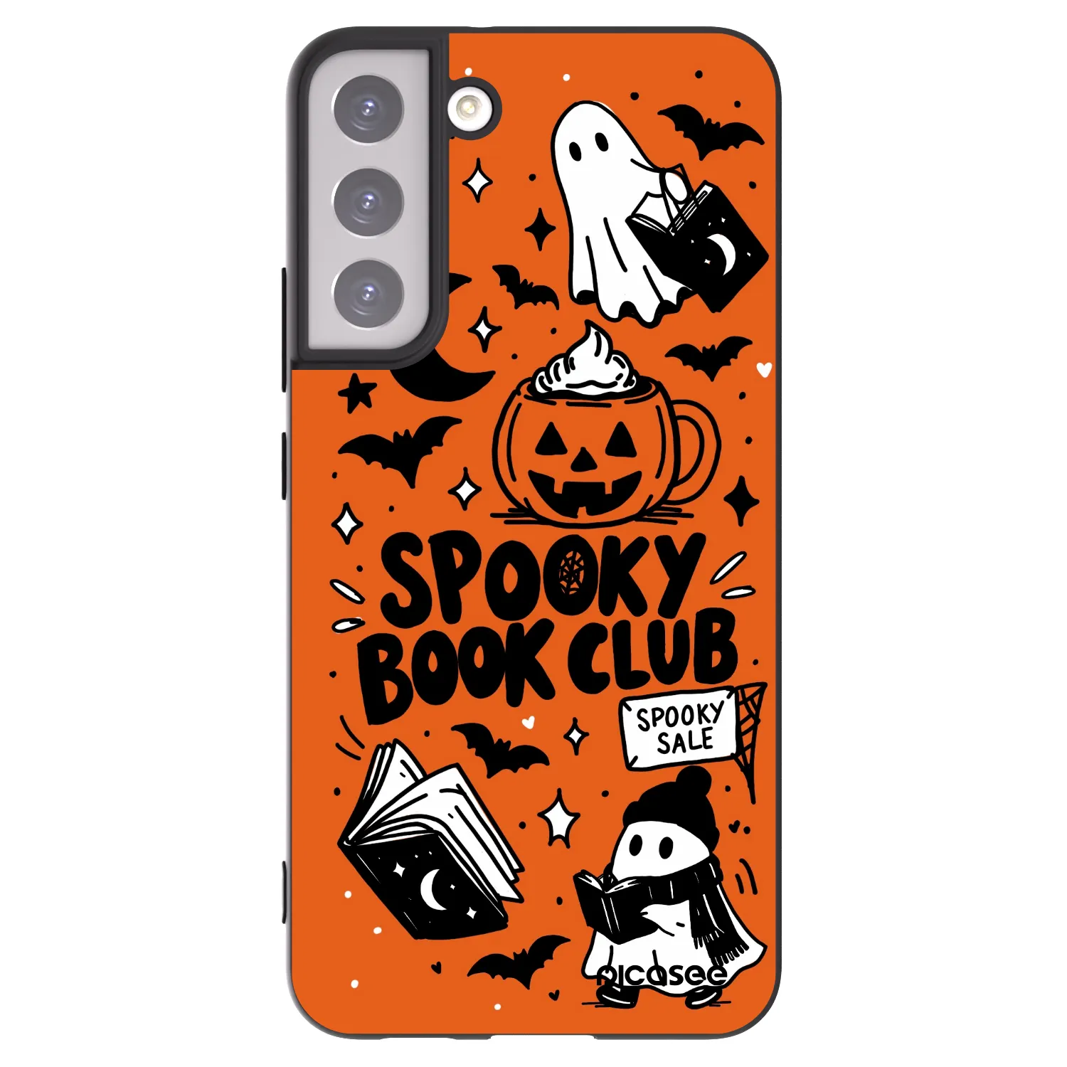 Picasee silikonowe czarne etui na Samsung Galaxy S22+ 5G - Spooky book club