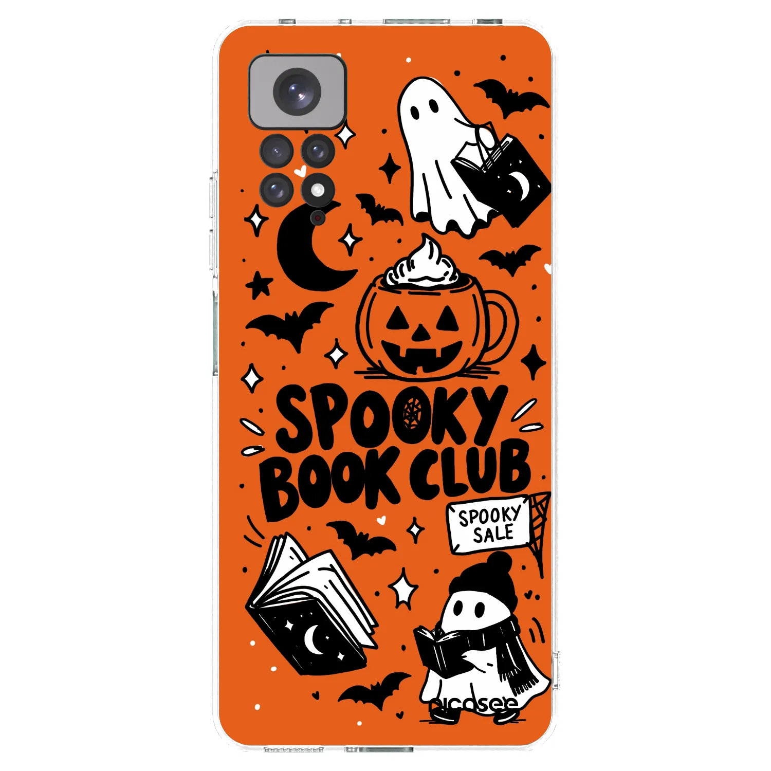 Picasee silikonowe przeźroczyste etui na Xiaomi Redmi Note 11 - Spooky book club