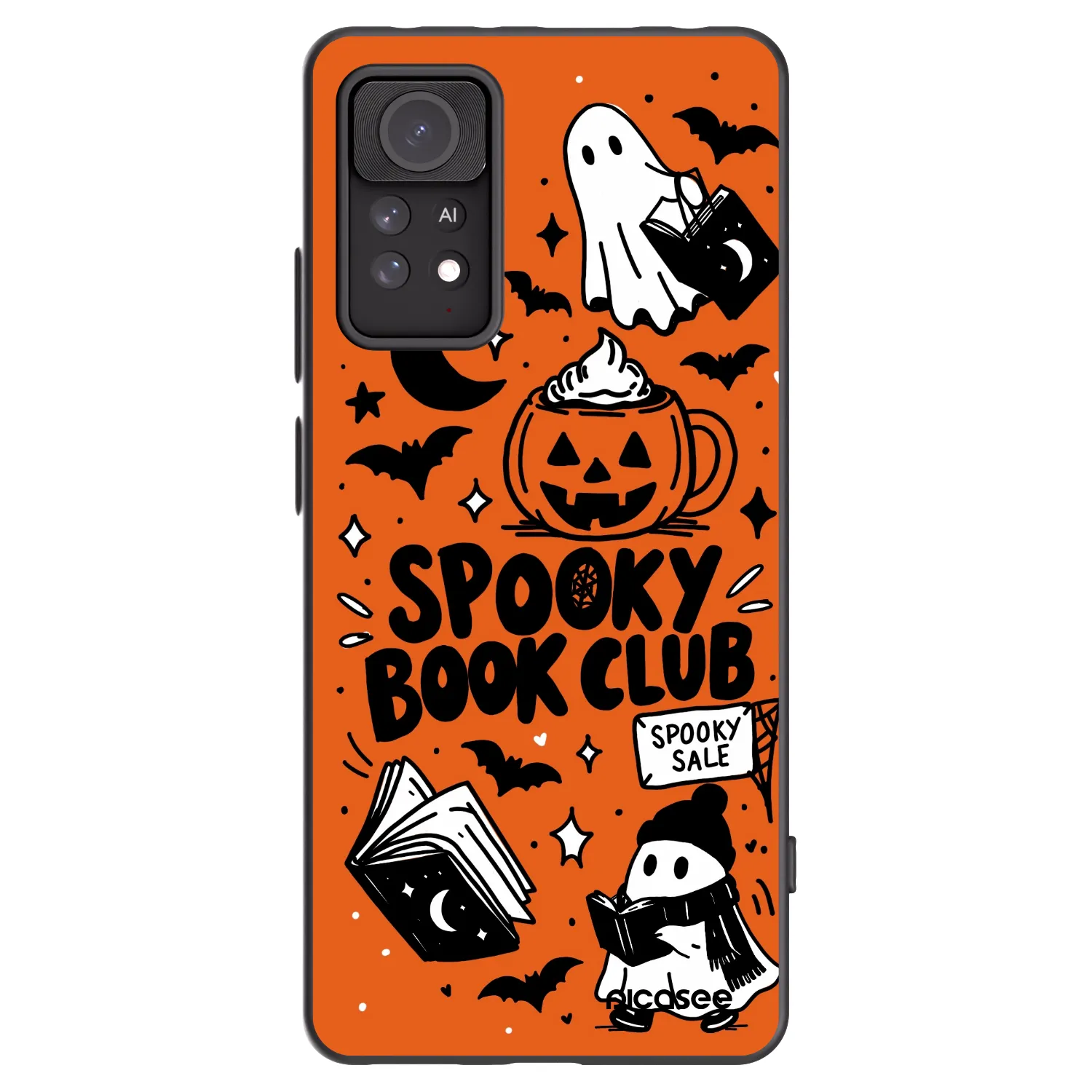 Picasee silikonowe czarne etui na Xiaomi Redmi Note 11 Pro - Spooky book club