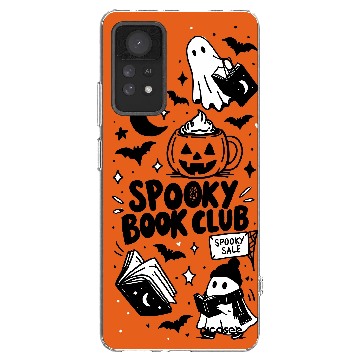 Picasee silikonowe przeźroczyste etui na Xiaomi Redmi Note 11 Pro 5G - Spooky book club