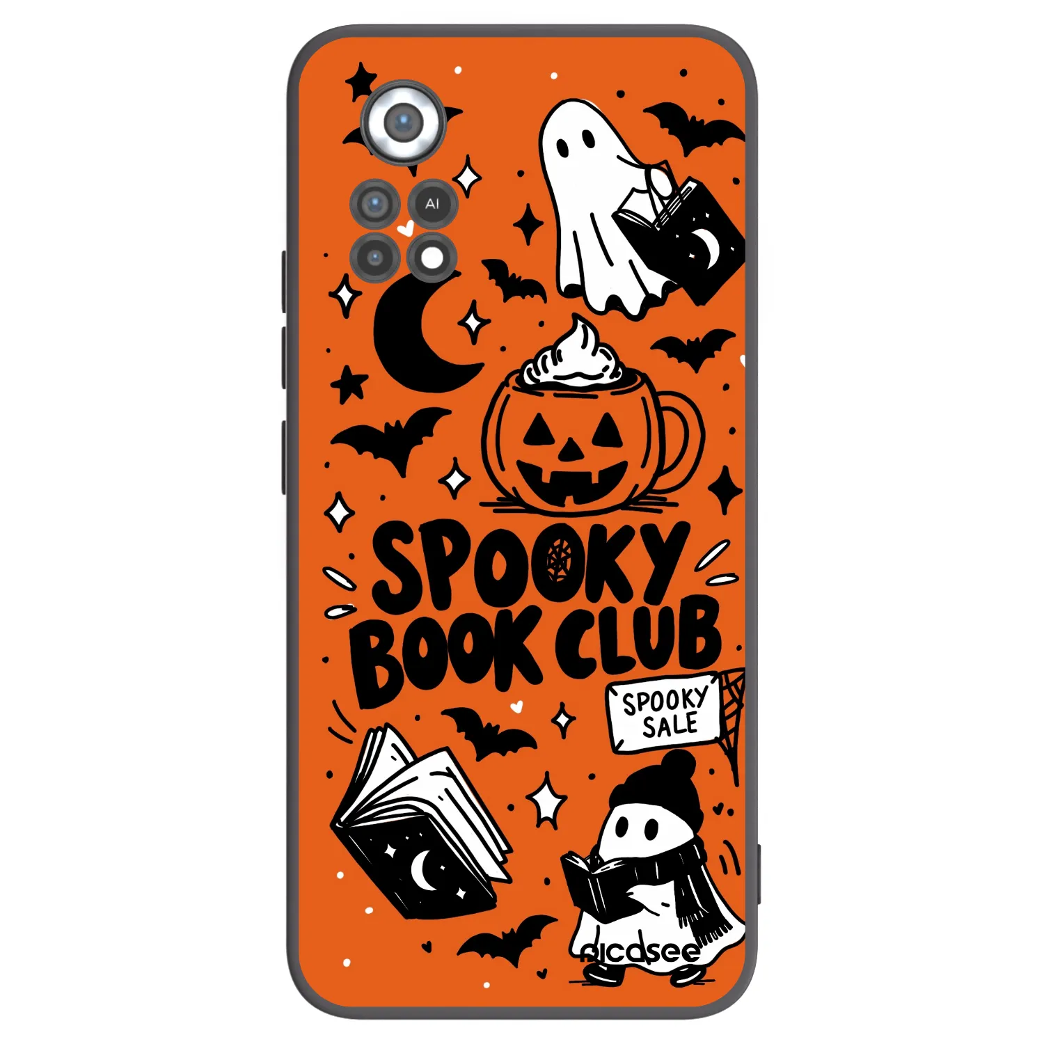 Picasee silikonowe czarne etui na Xiaomi Poco X4 Pro 5G - Spooky book club