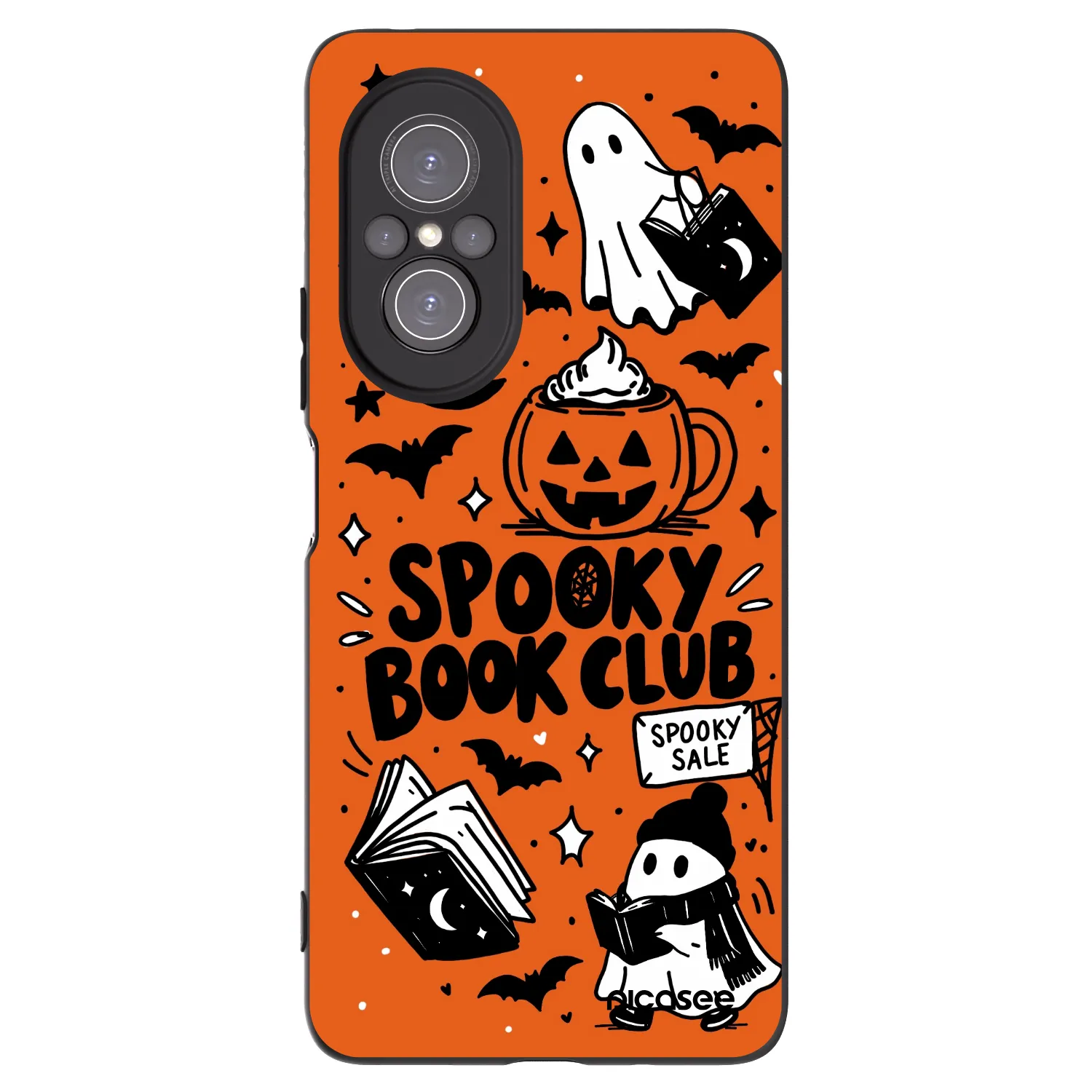 Picasee silikonowe czarne etui na Huawei Nova 9 SE - Spooky book club