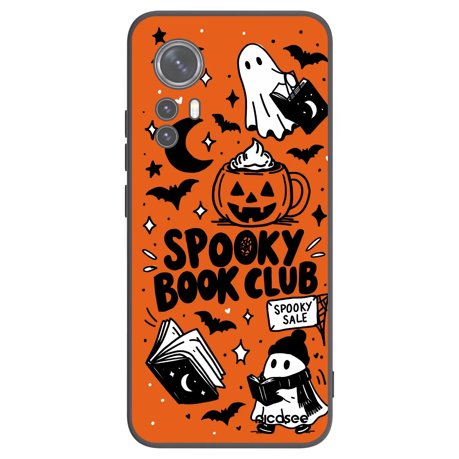 Picasee silikonowe czarne etui na Xiaomi 12 - Spooky book club