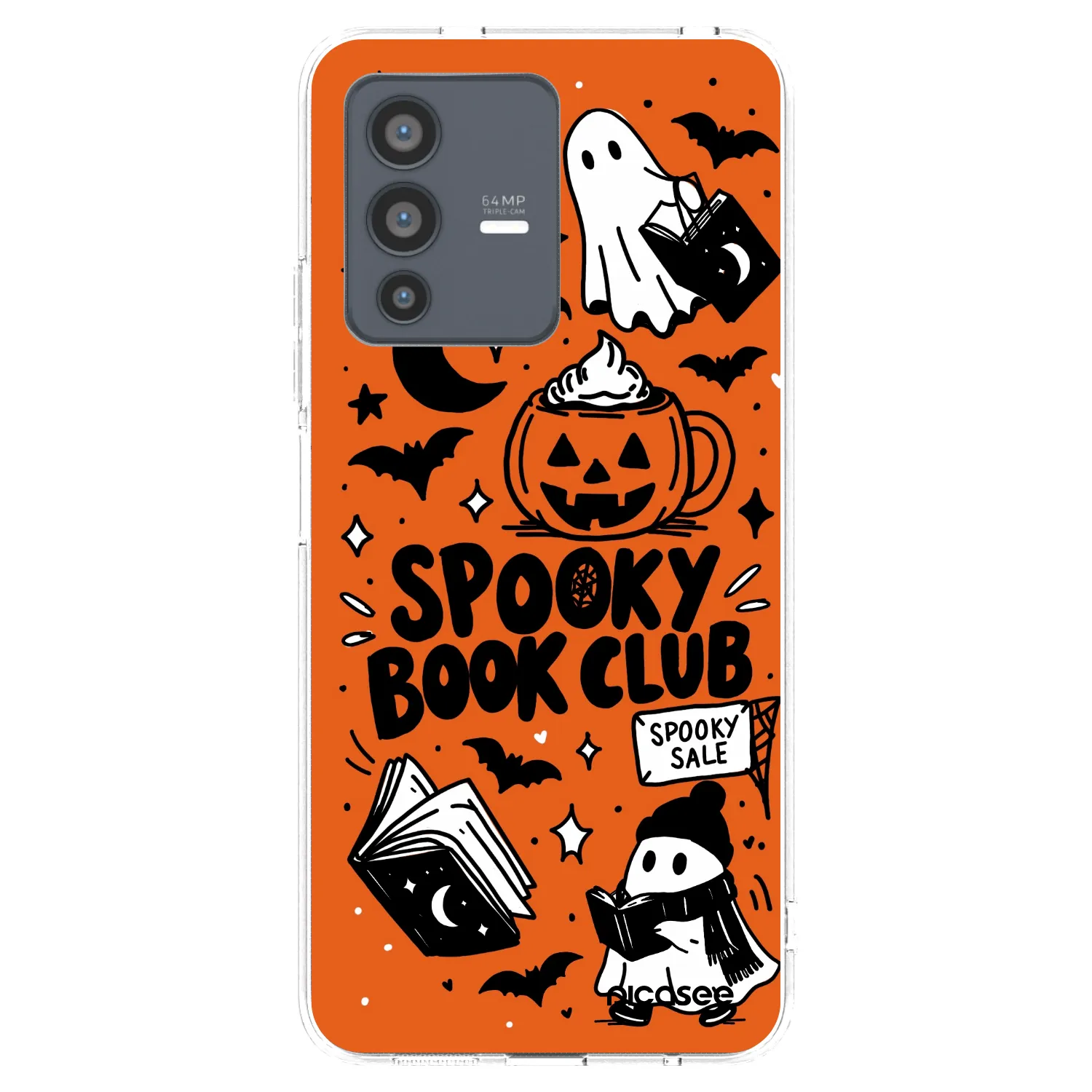 Picasee silikonowe przeźroczyste etui na Vivo V23 5G - Spooky book club
