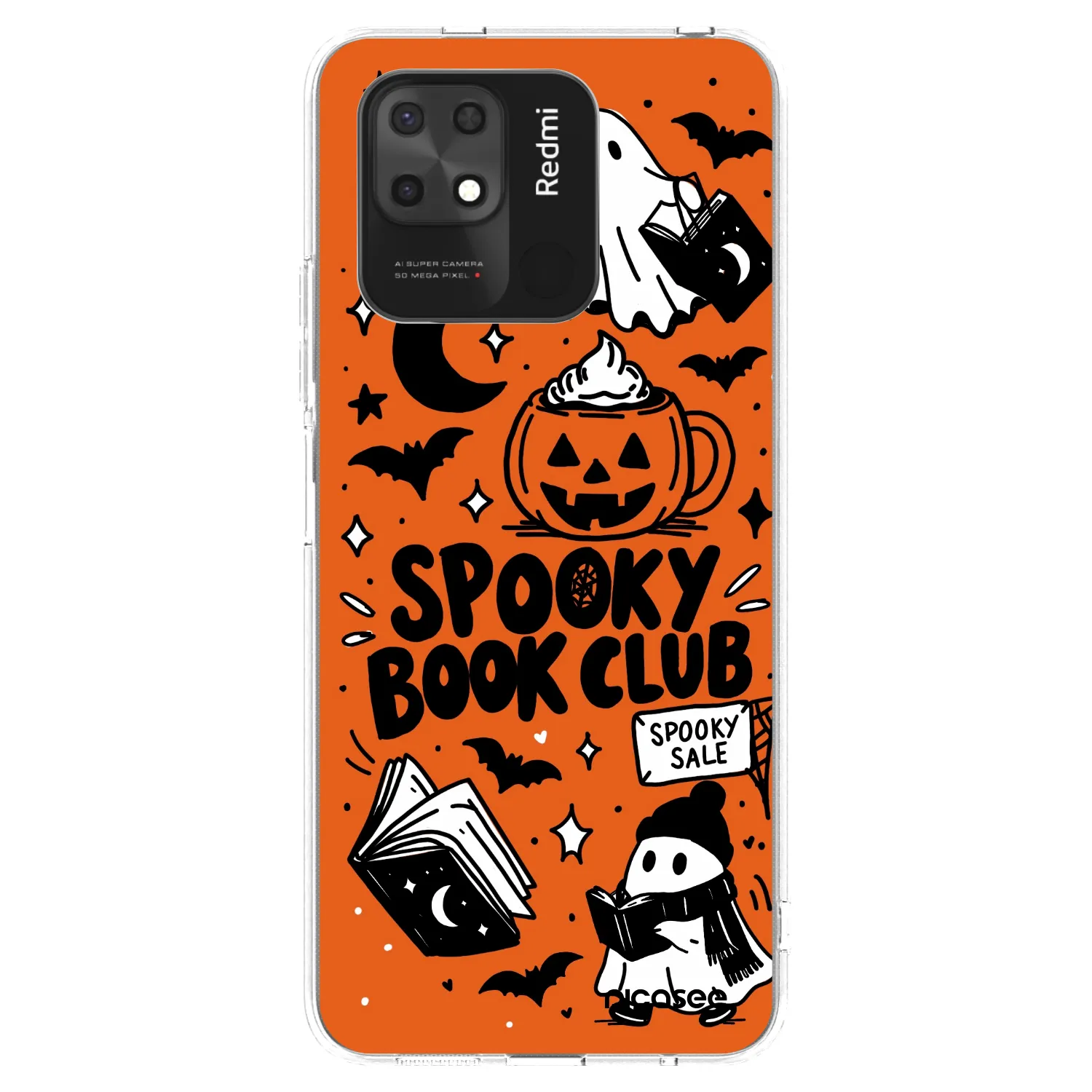 Picasee silikonowe przeźroczyste etui na Xiaomi Redmi 10C - Spooky book club