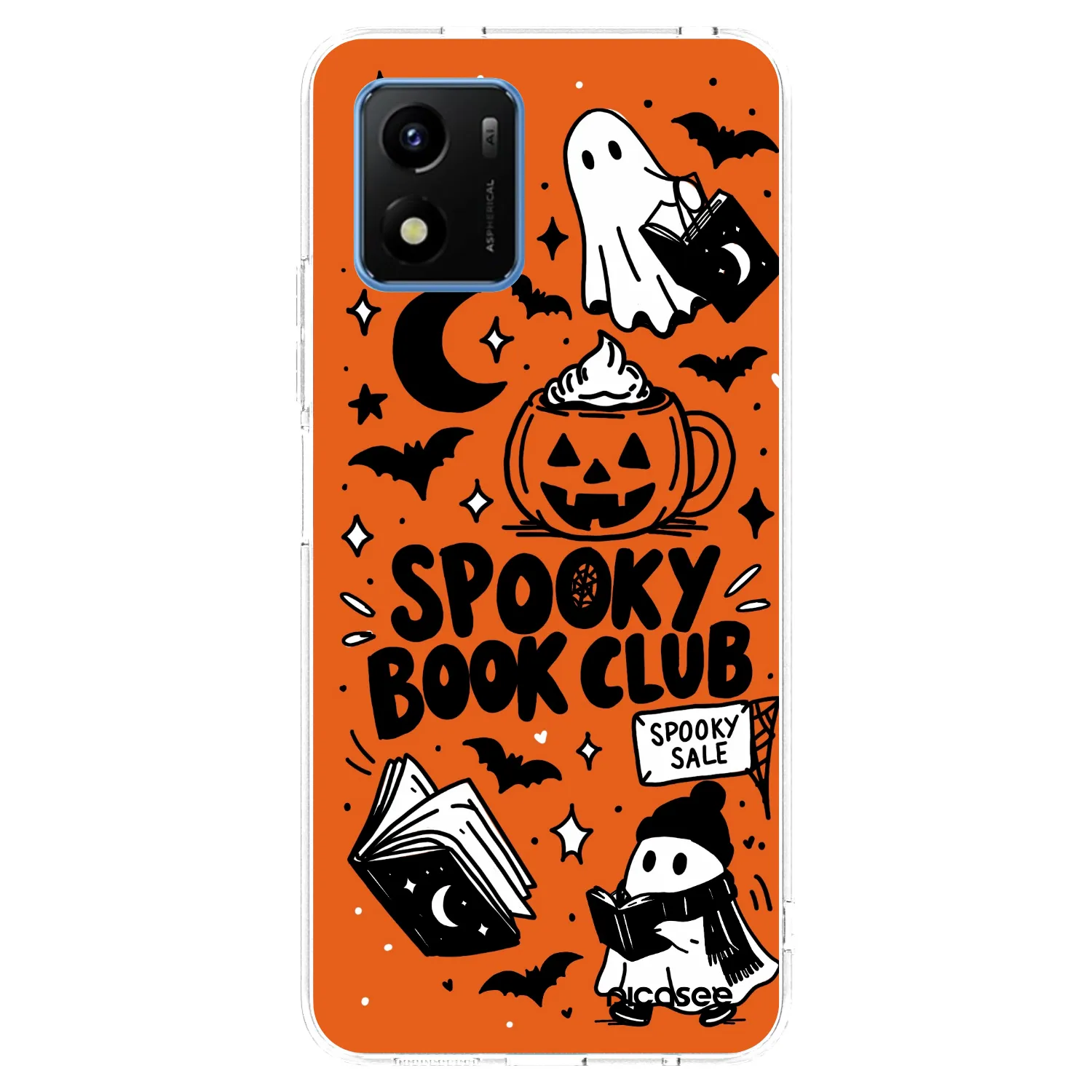 Picasee silikonowe przeźroczyste etui na Vivo Y01 - Spooky book club