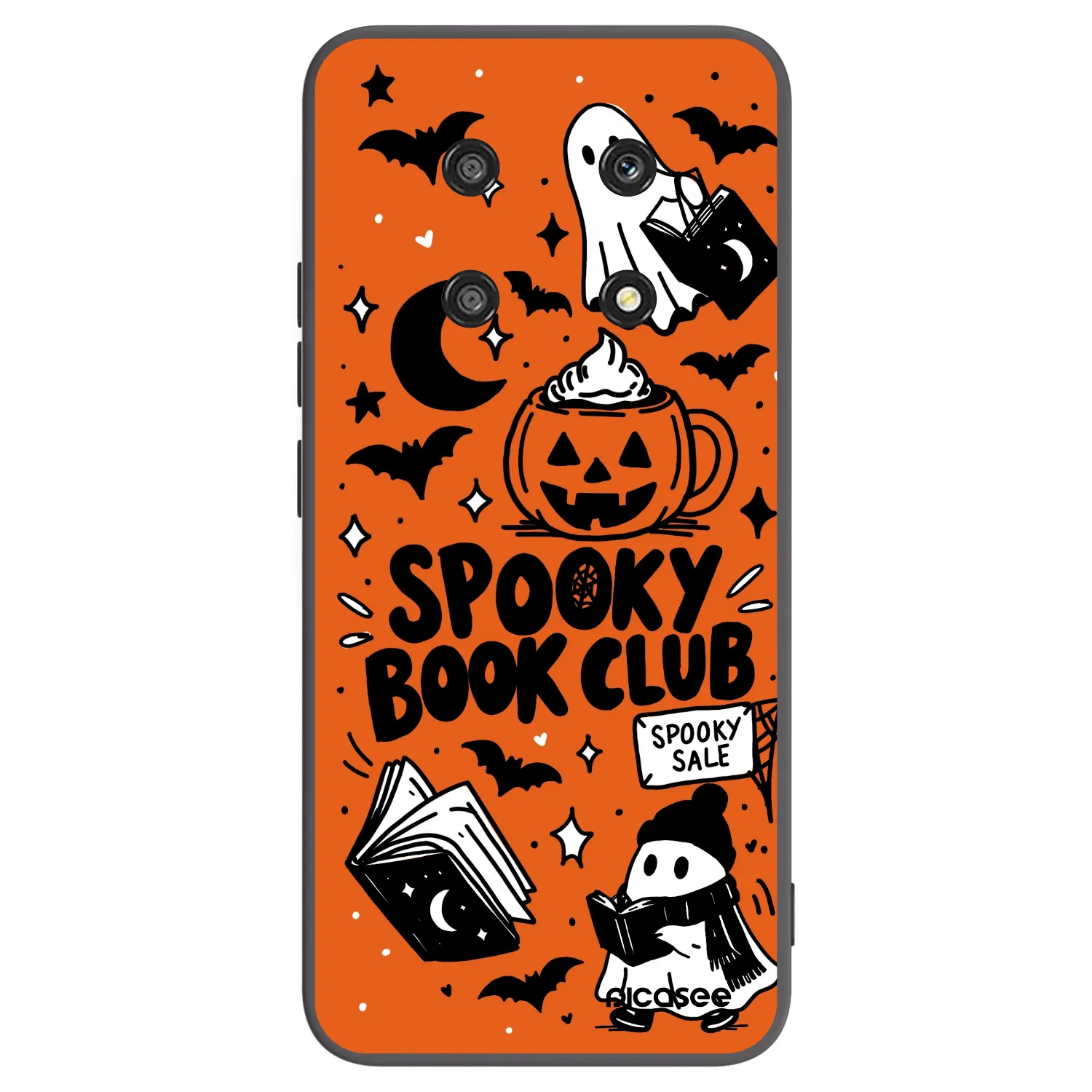 Picasee silikonowe czarne etui na Honor Magic4 Lite 5G - Spooky book club